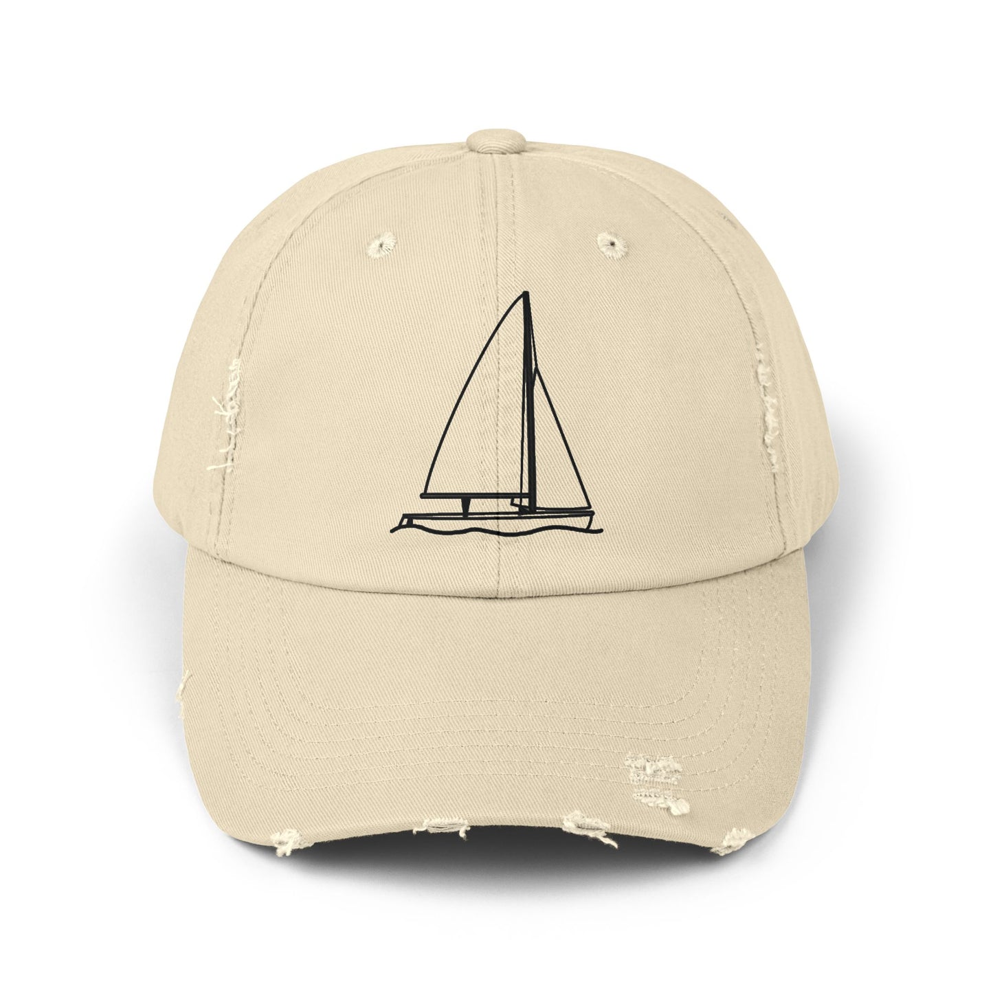 Unisex Distressed Cap (Sailboat 470 Model Type Design)