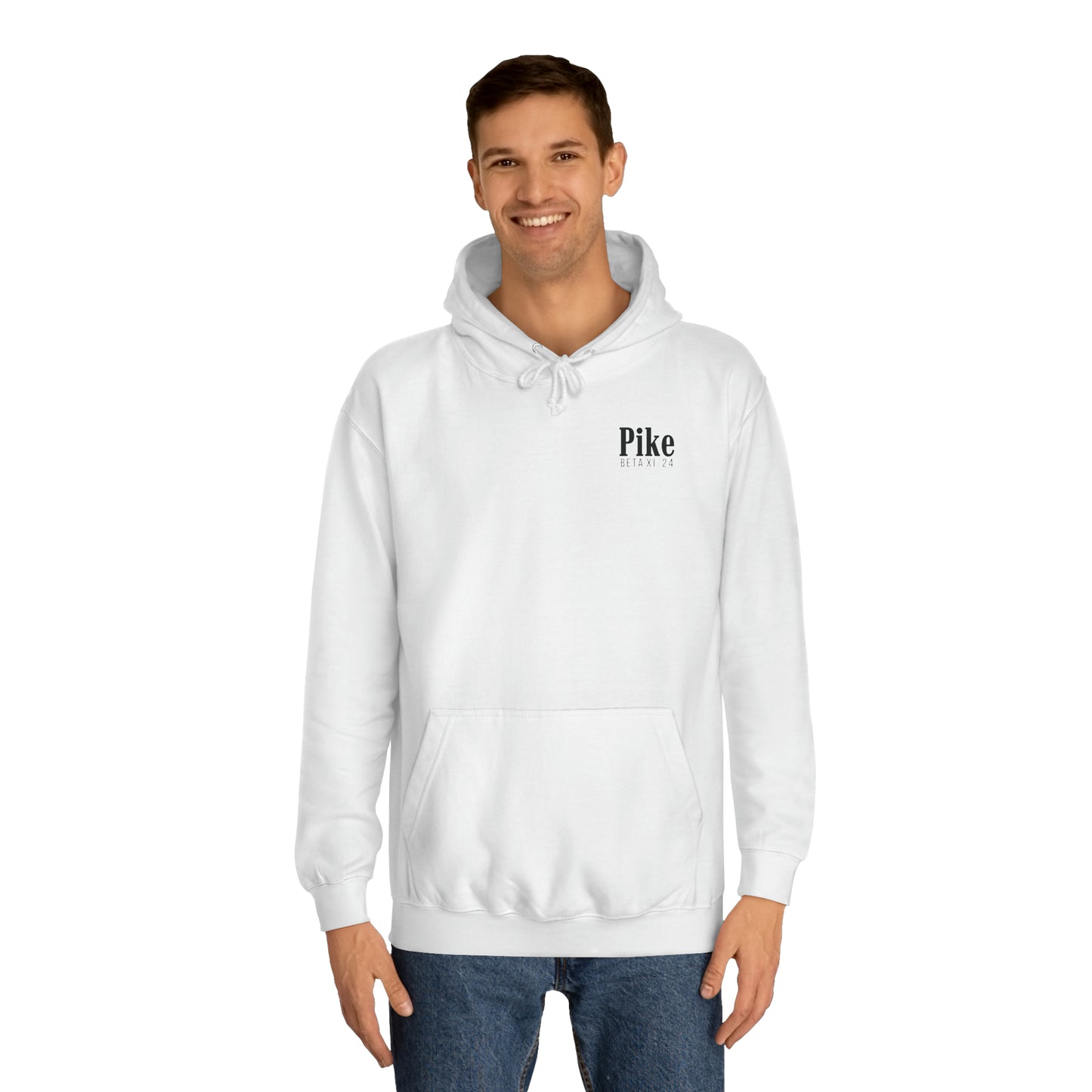 Pike Final Mockup Navy Unisex Hoodie Medium Weight (brown and navy yellow)