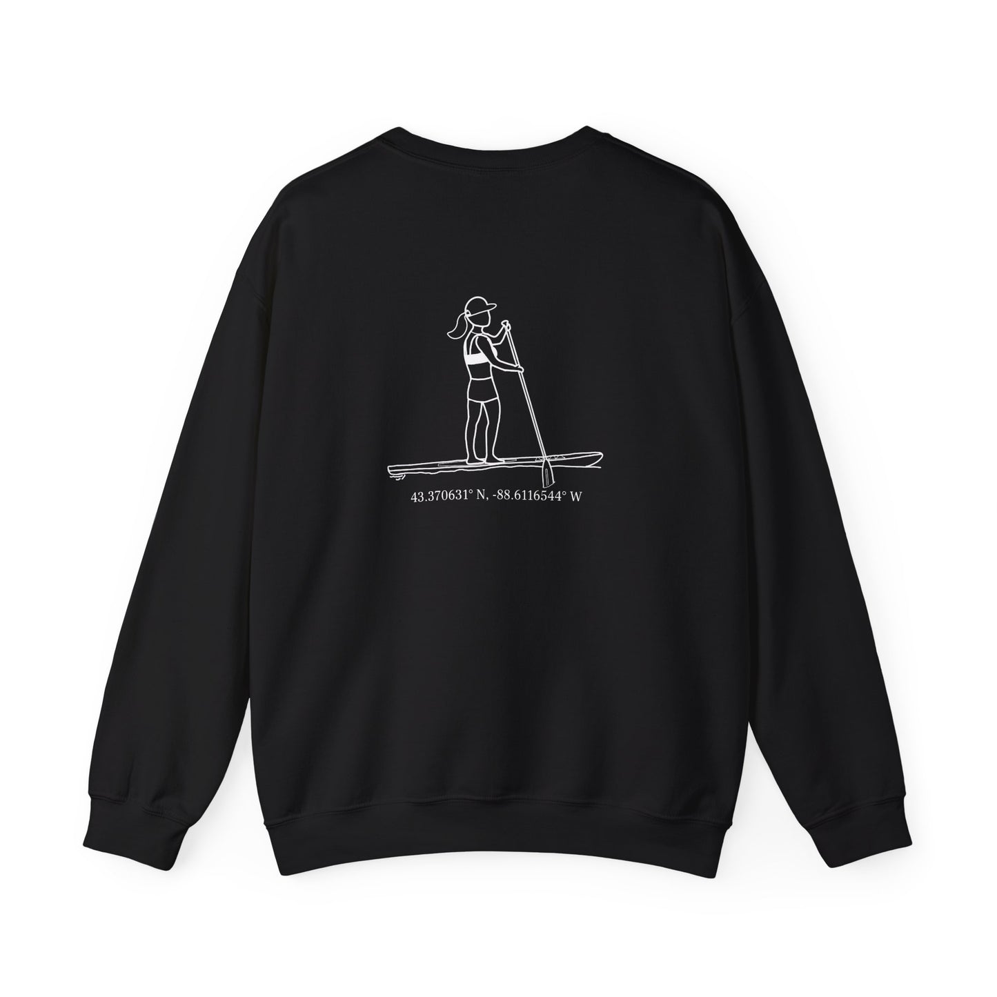 Paddle Board Girl - Sinissippi Lake Unisex Heavy Blend™ Crewneck Sweatshirt