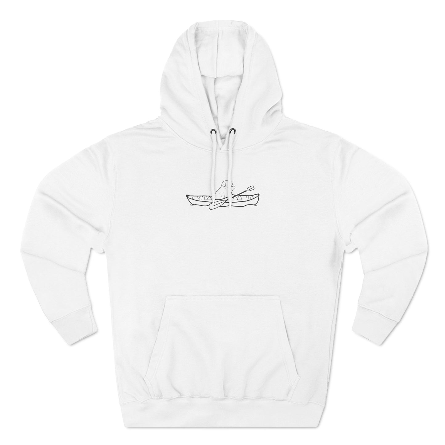 Kayak Dog - English Bulldog, Three-Panel Fleece Hoodie Unisex (LS)