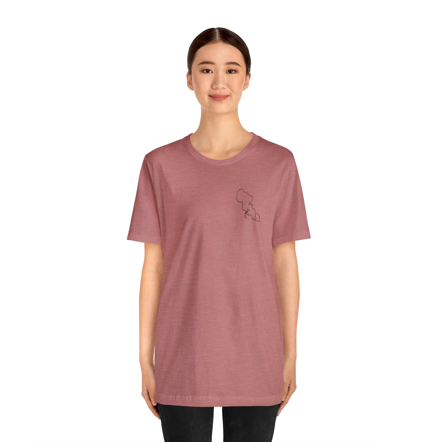Row Boat Dog Fishing Color - Lac LaBelle Unisex Lightweight Short Sleeve Tee