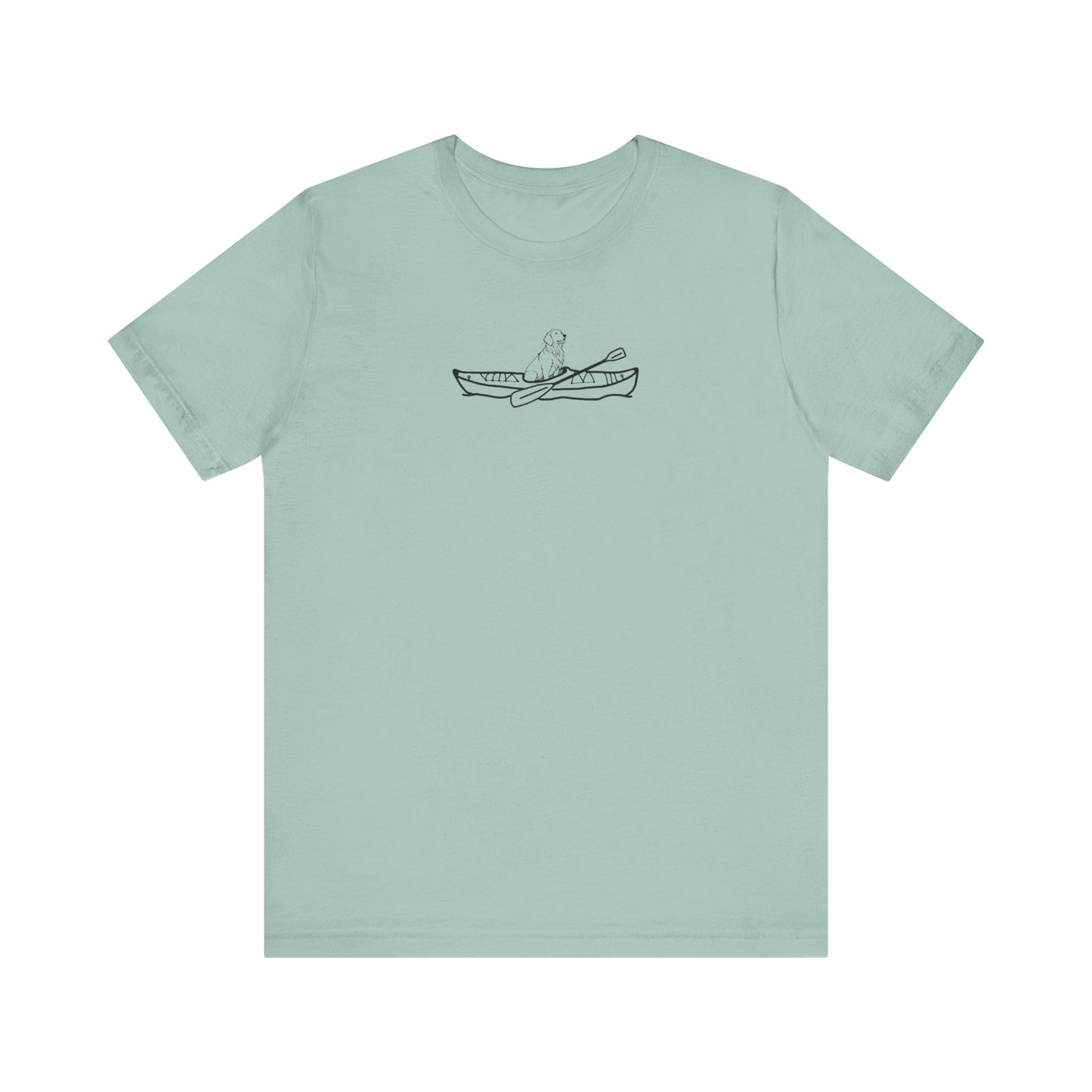 Kayak Dog Golden Retriever Unisex Lightweight Short Sleeve Tee (BC)