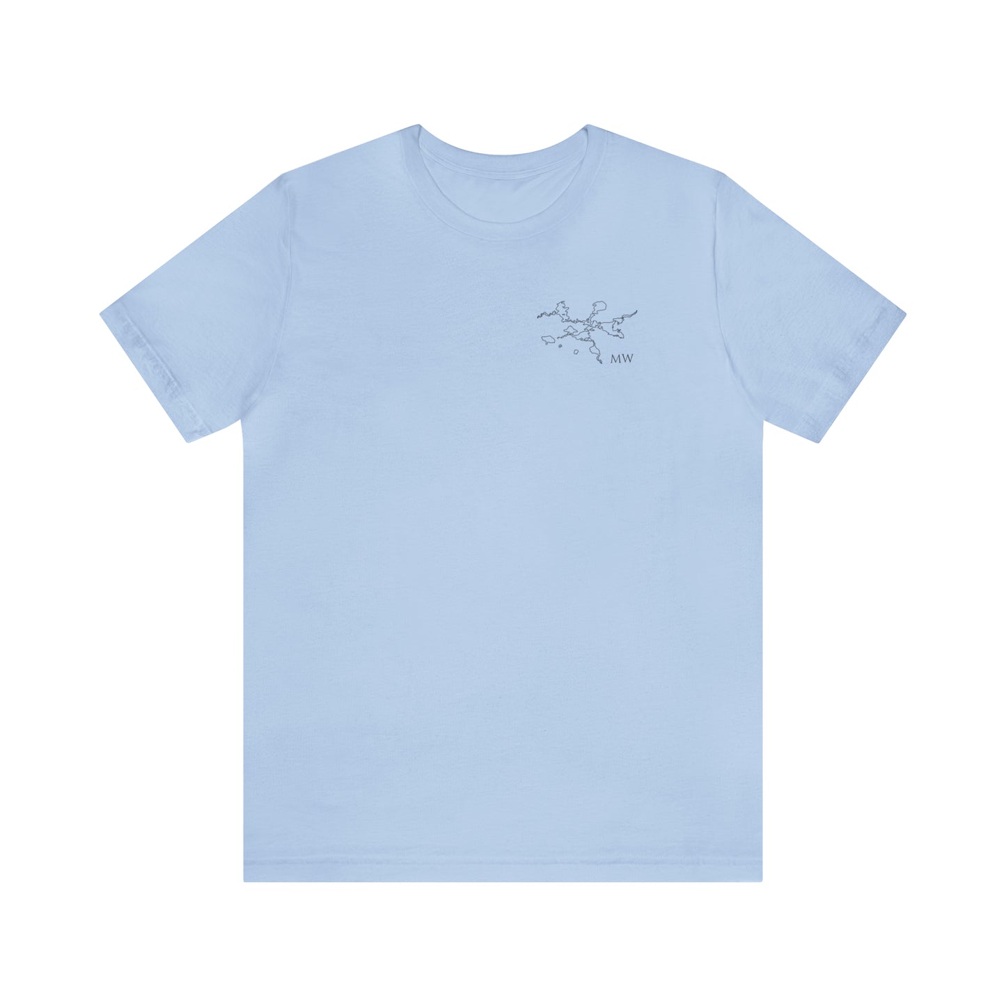 Sailing and Coordinates - Manitowish Waters Unisex Lightweight Short Sleeve Tee