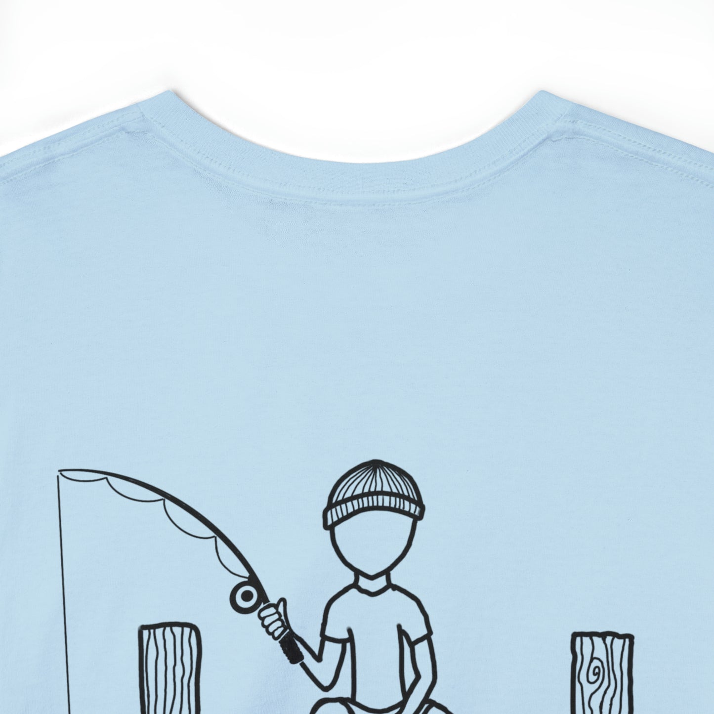 Manitowish Waters Fishing Off Dock - Unisex Heavyweight Short Sleeve Tee