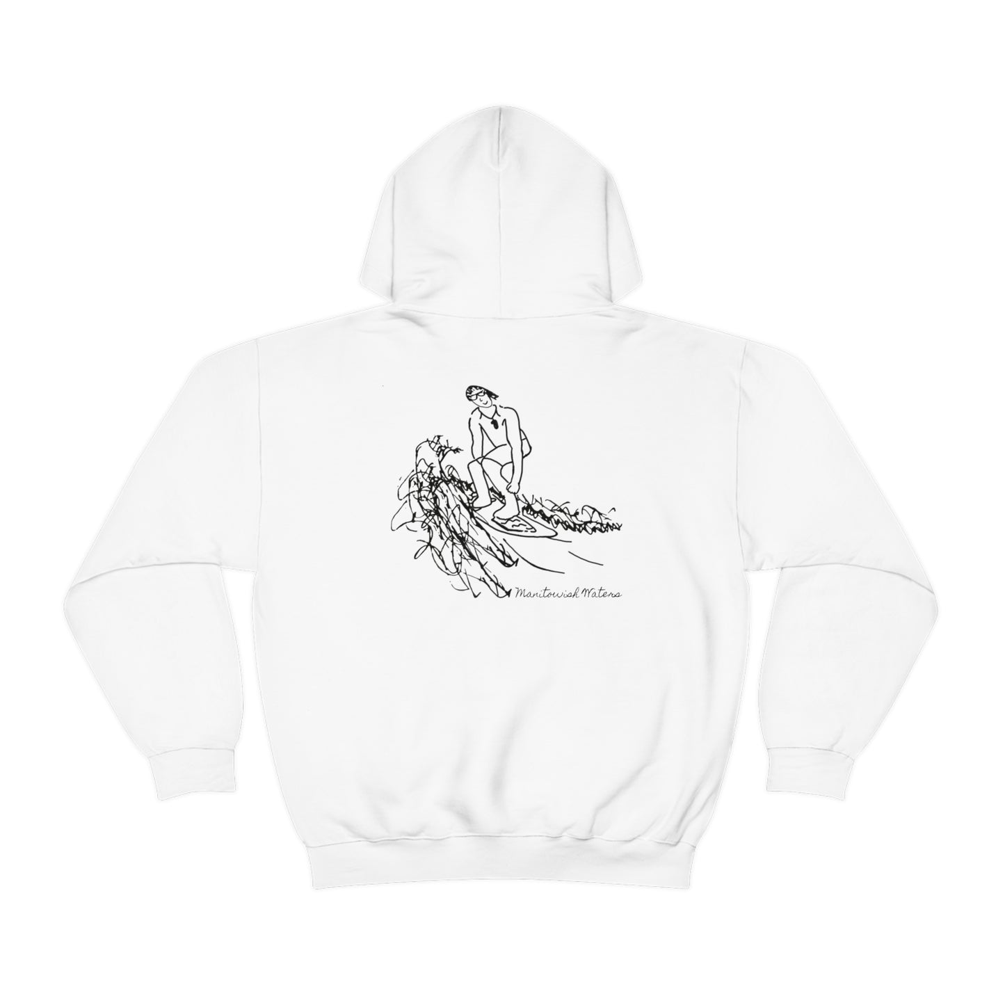 Manitowish Waters Surfing Sketch - Unisex Heavy Blend Hooded Sweatshirt
