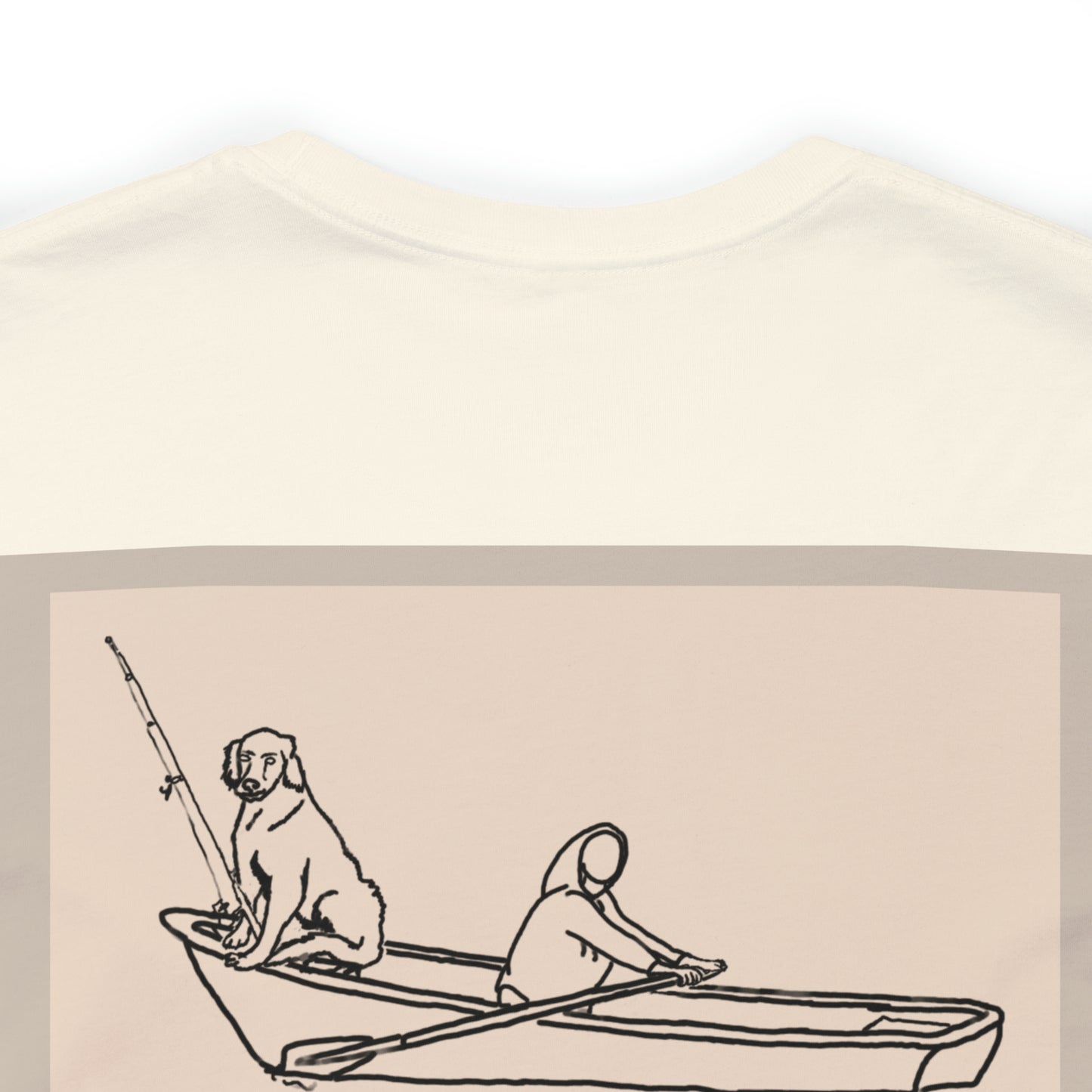 Row Boat Dog Fishing Color - Lac LaBelle Unisex Lightweight Short Sleeve Tee