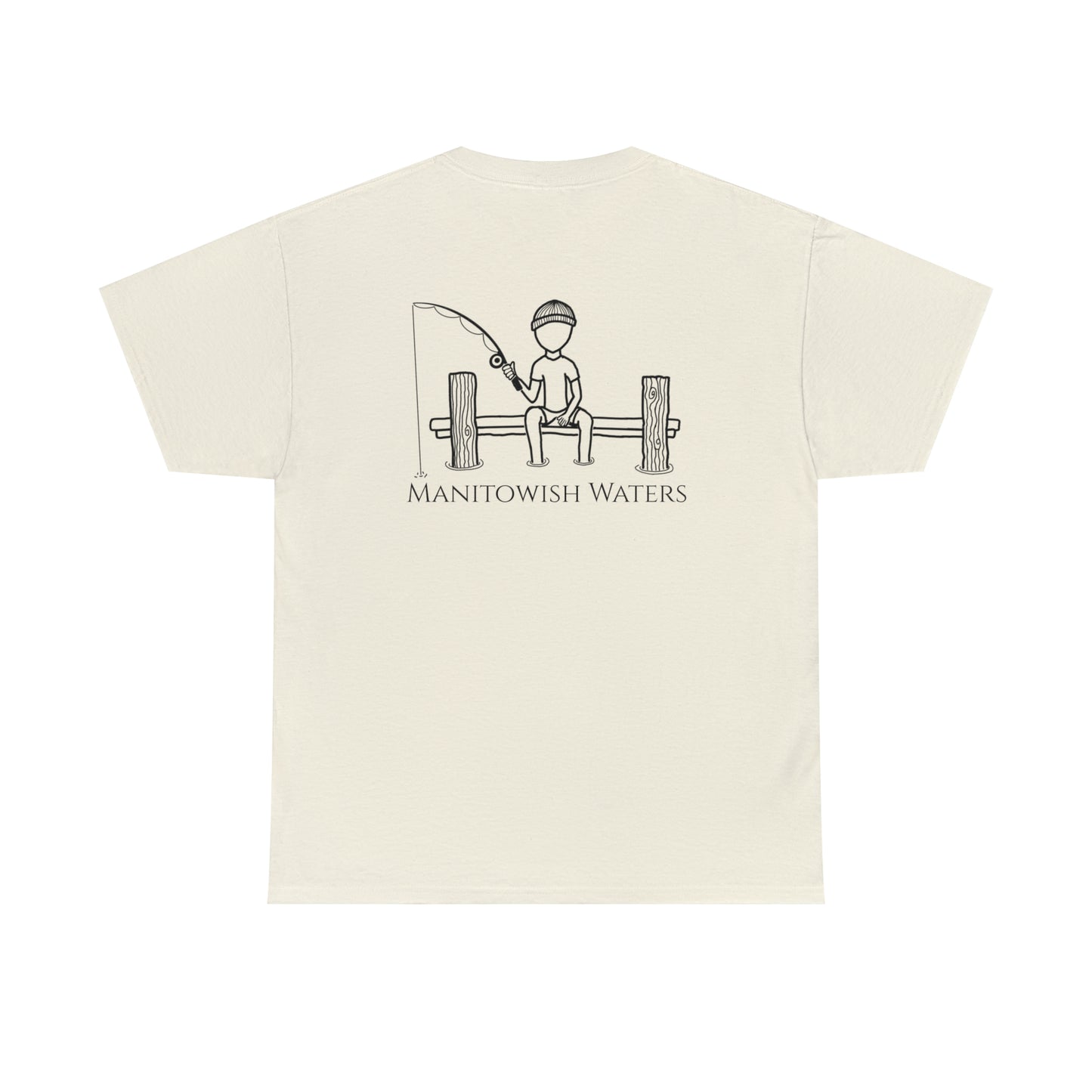 Manitowish Waters Fishing Off Dock - Unisex Heavyweight Short Sleeve Tee