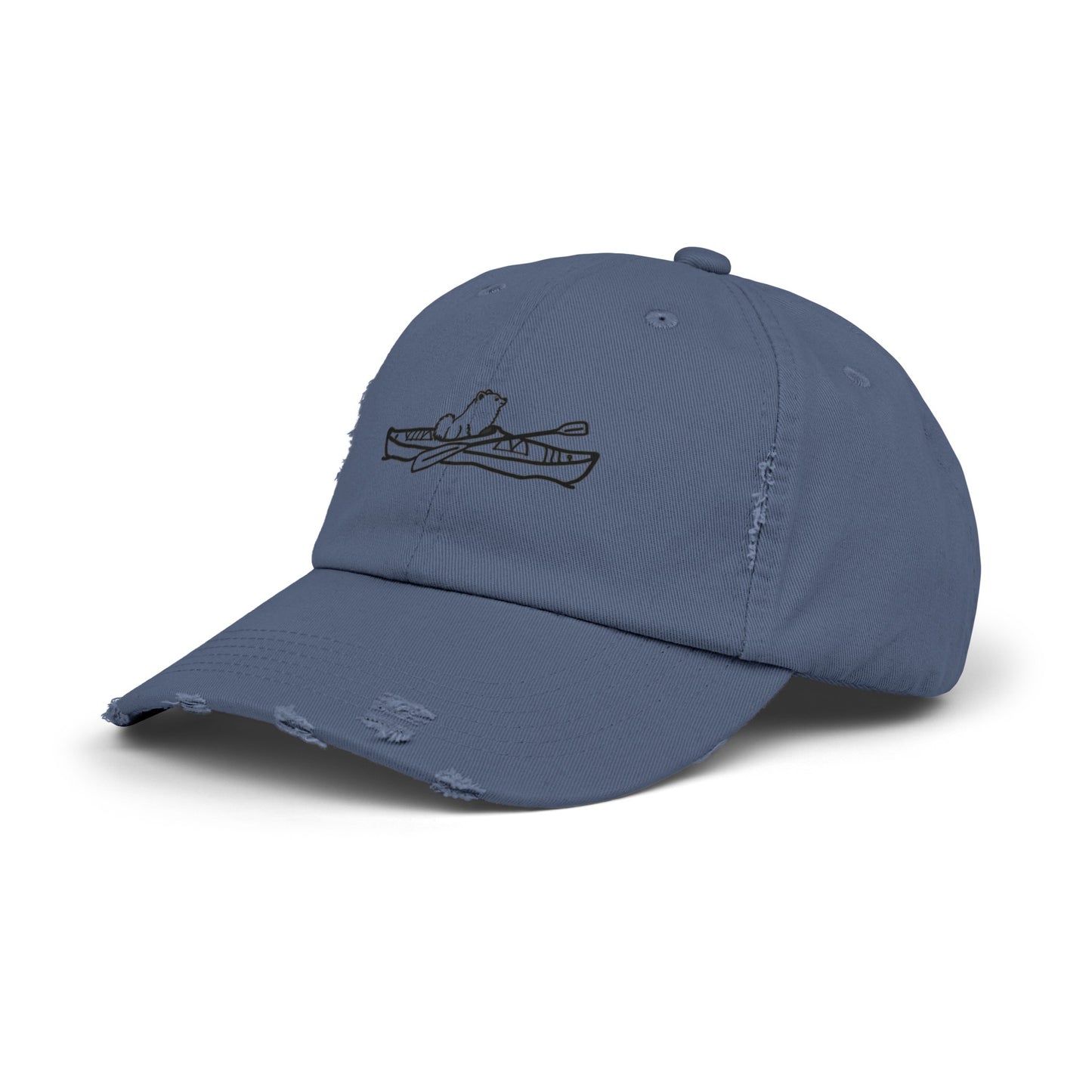 Kayak Dog Pomeranian Unisex Distressed Cap