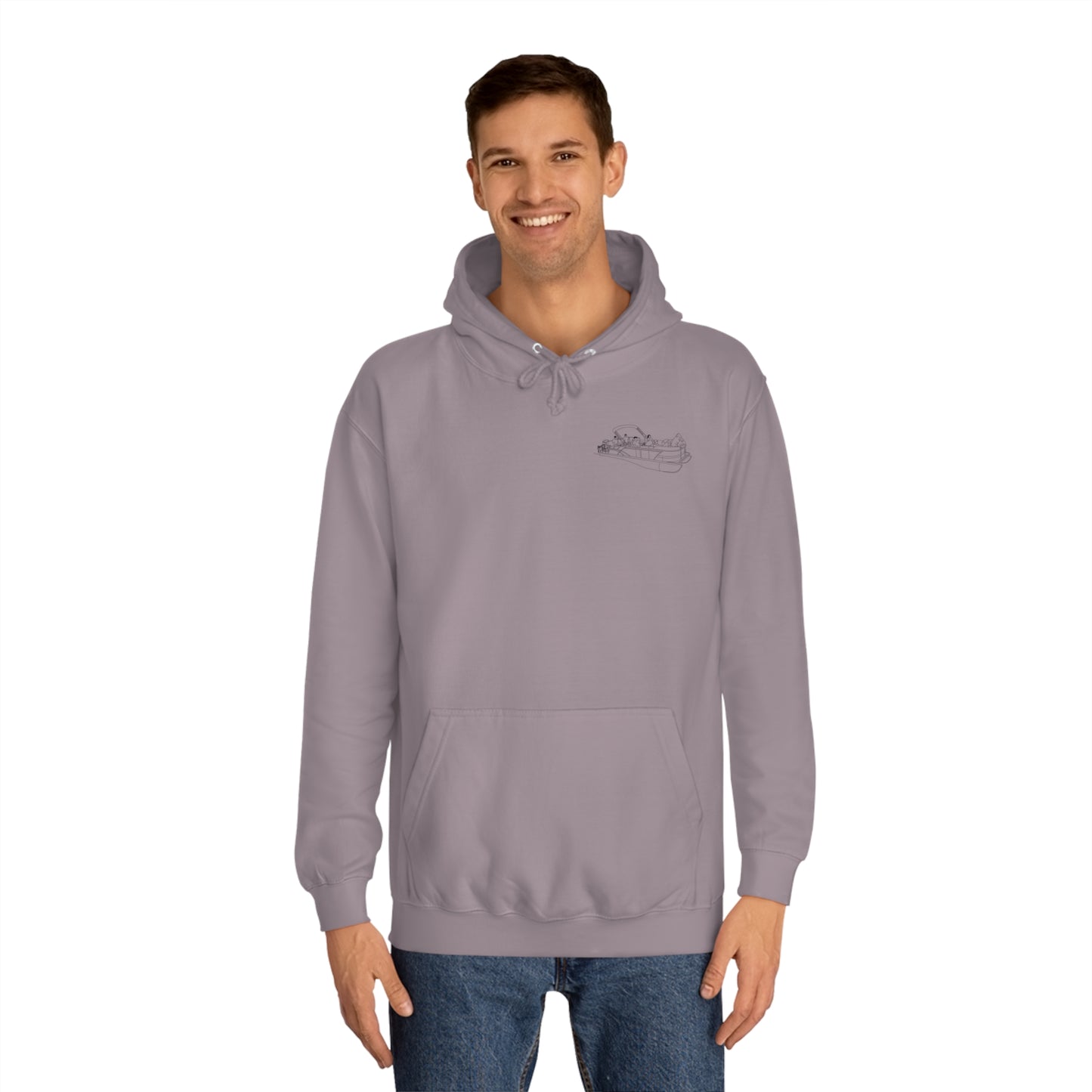 Manitowish Waters Pontoon Boat Family Front Patch - Unisex Hoodie Medium Weight