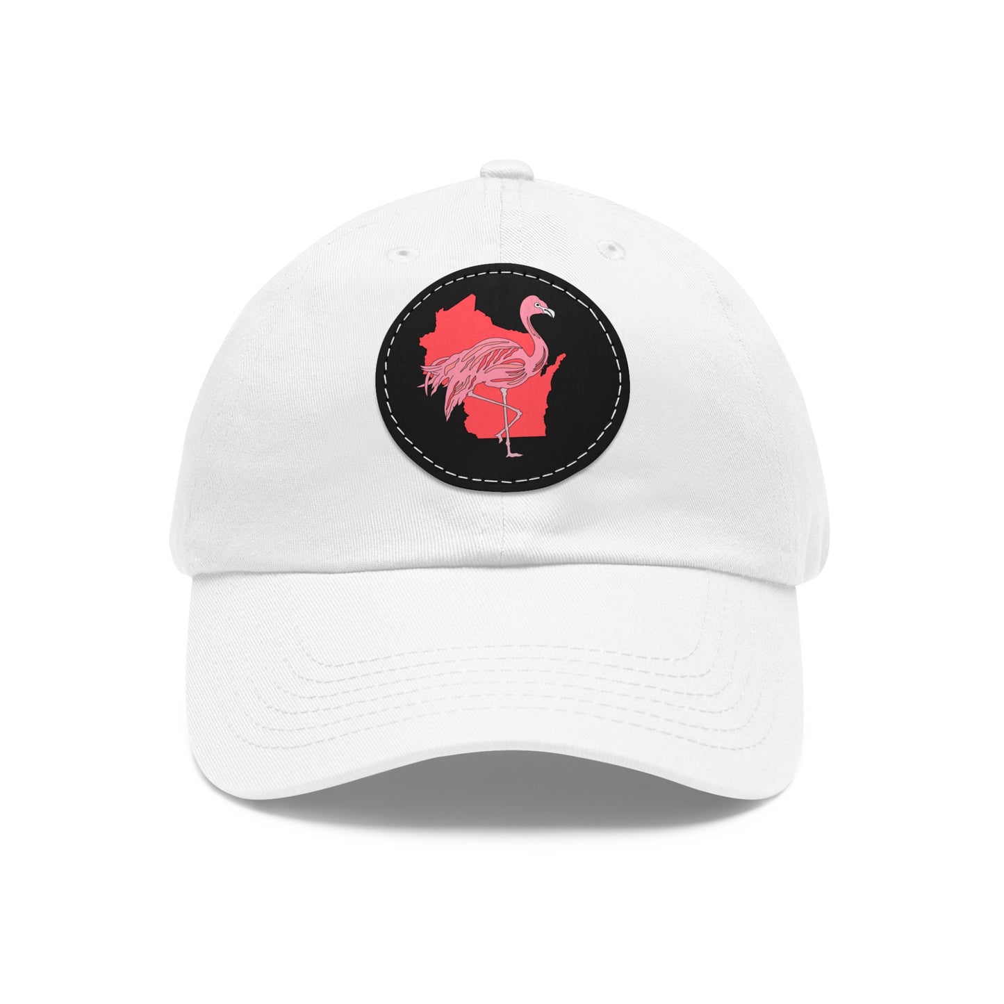 Dad Hat with Leather Patch (Round)