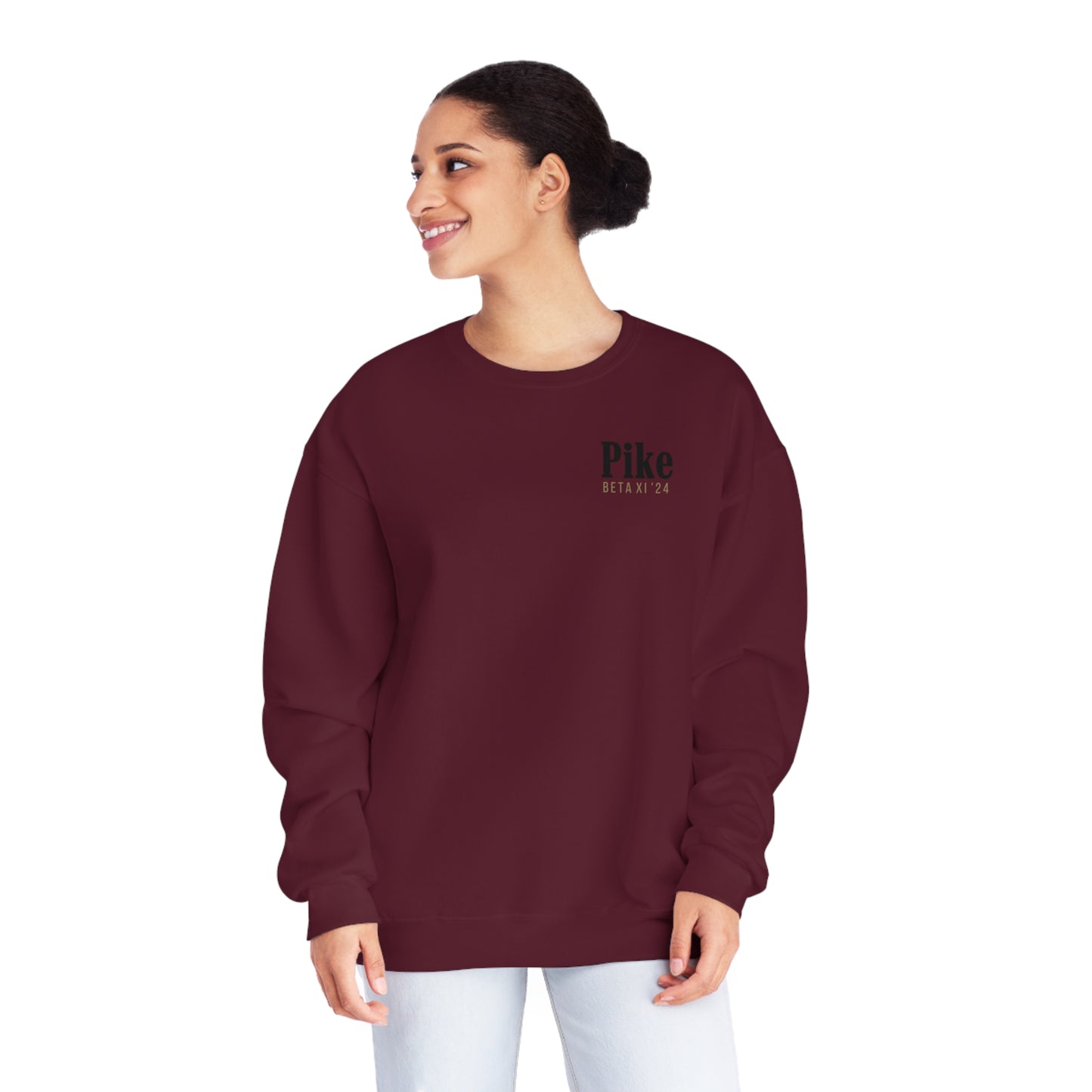 Pike Mockup 1 Crewneck Sweatshirt budwiser red