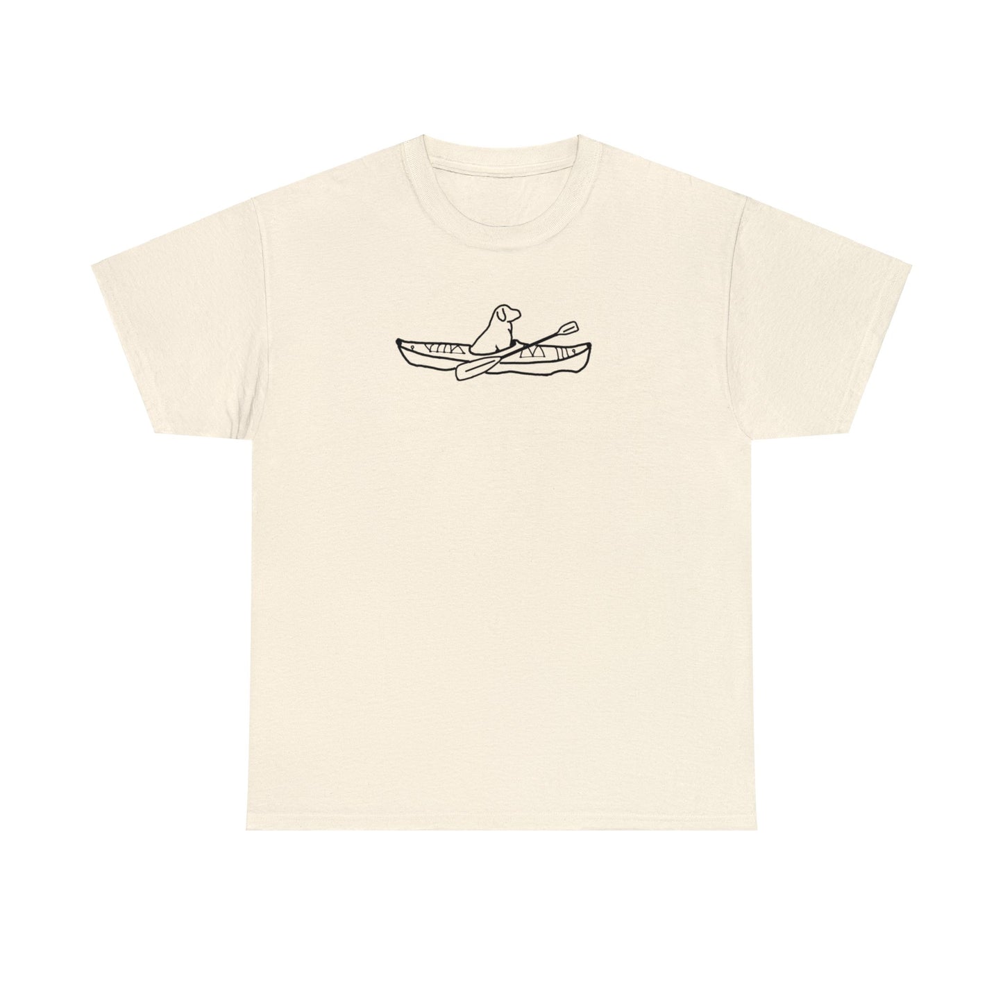 Unisex Heavy Tee Shirt - Kayak Dog