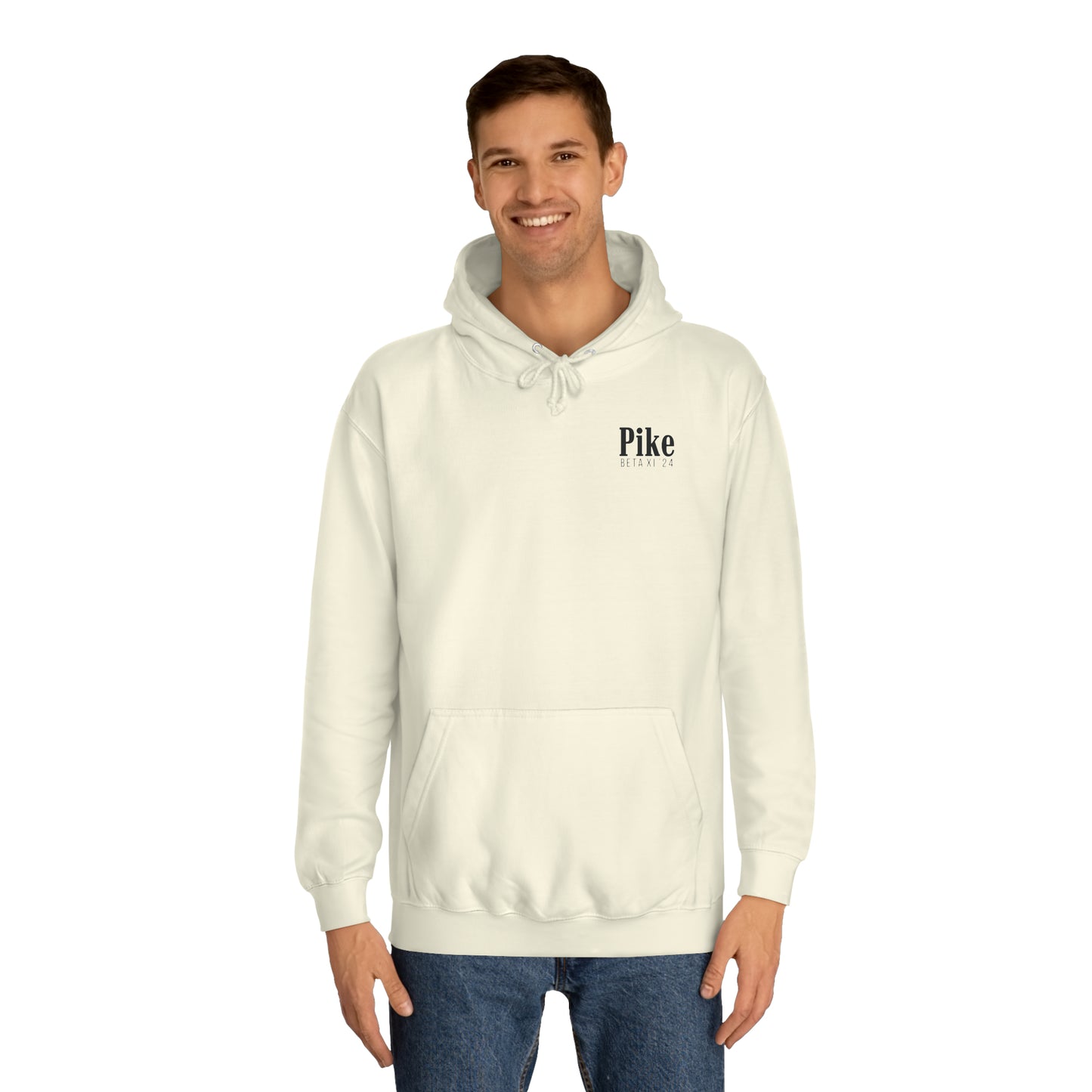 Pike Final Mockup Navy Unisex Hoodie Medium Weight (brown and navy yellow)