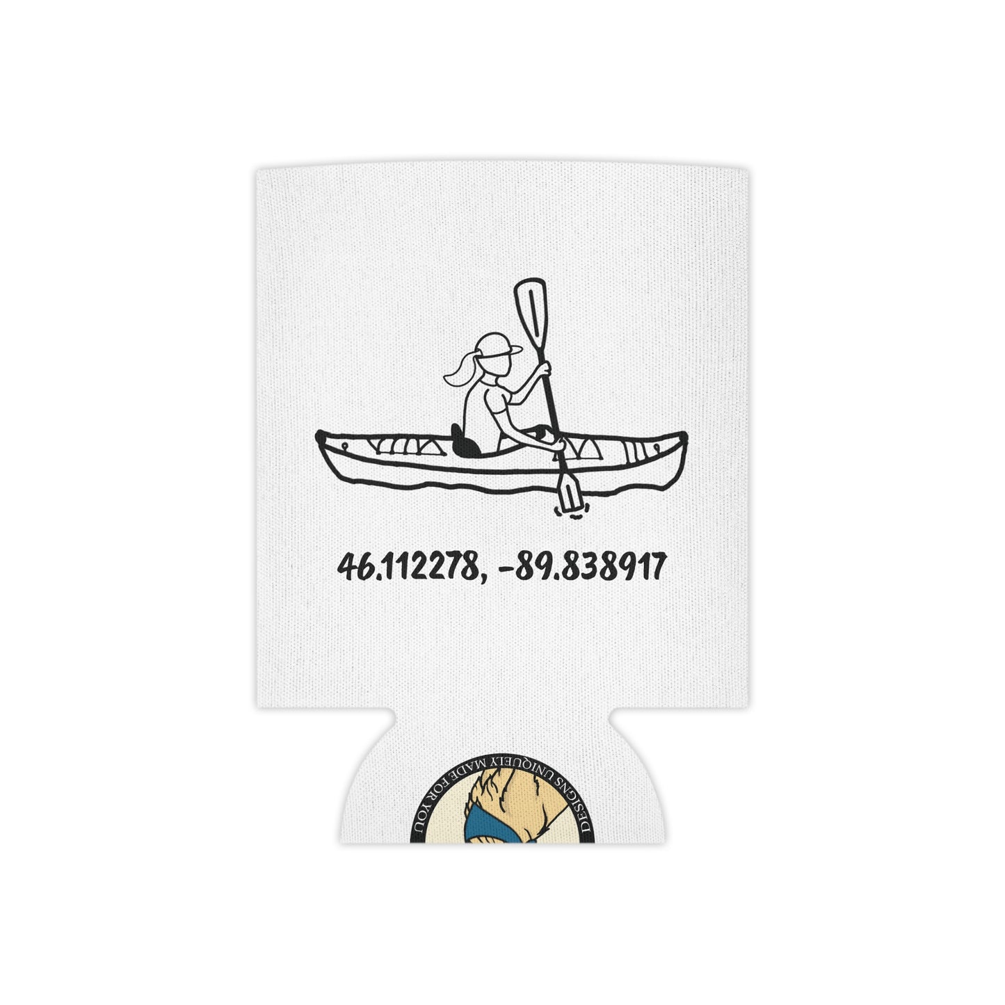 Manitowish Waters Kayak Girl CLC Can Koozie