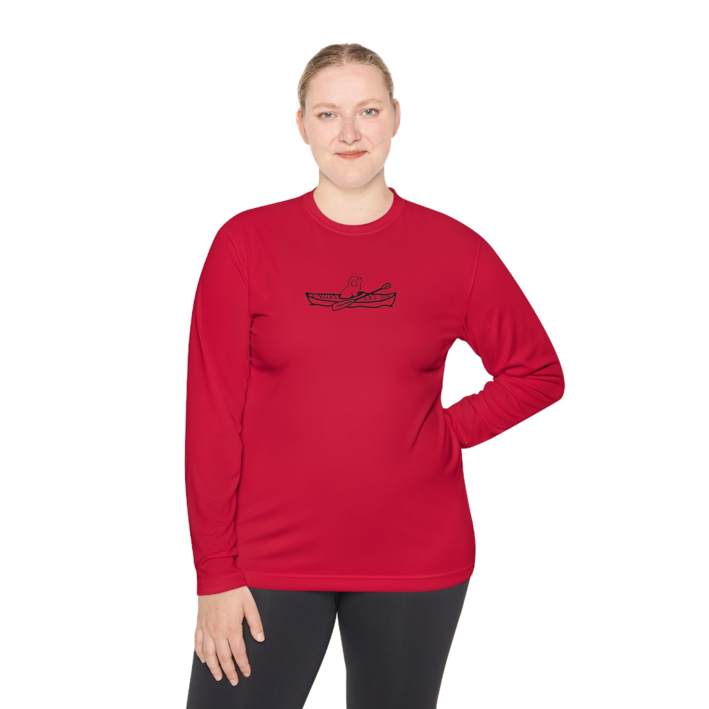 Kayak Dog - Mini Golden Doodle/Toy Poodle - Unisex Lightweight Sport Long Sleeve Tee