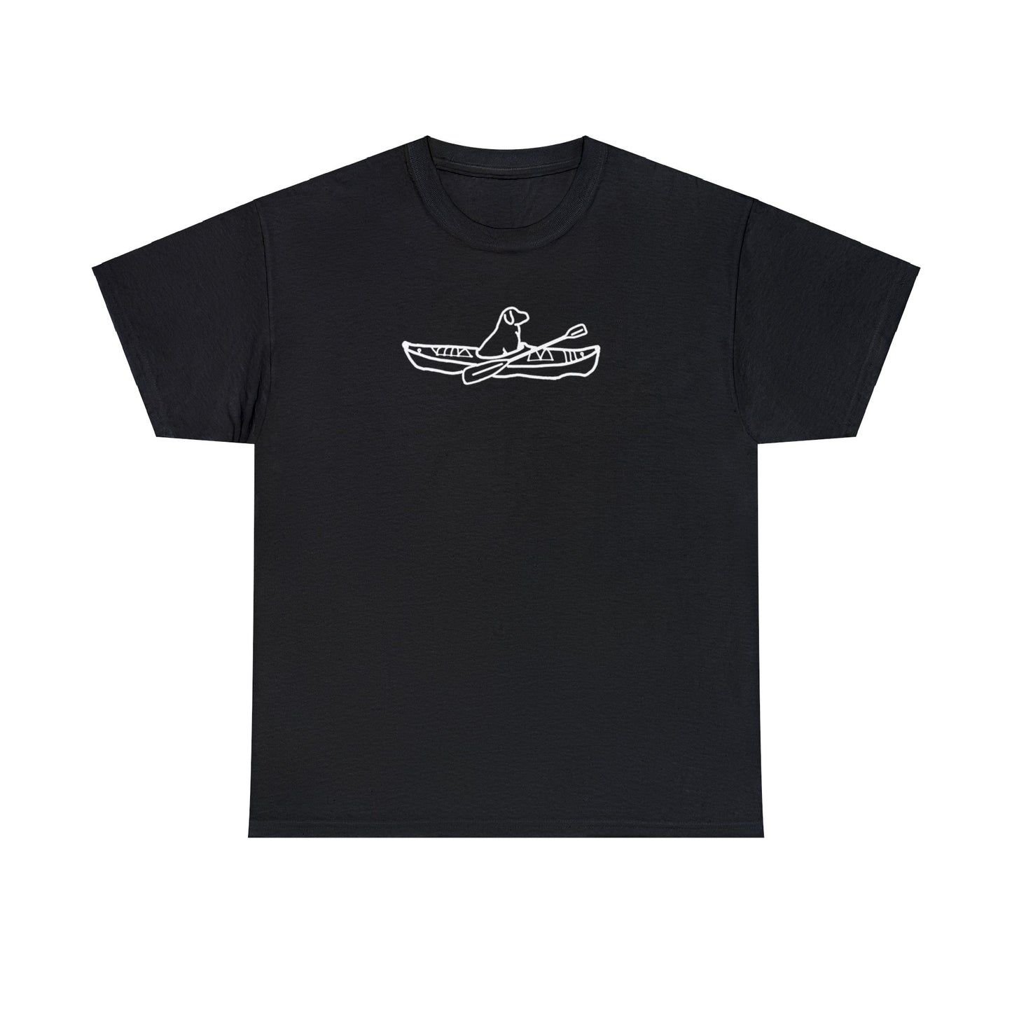 Unisex Heavy Tee Shirt - Kayak Dog