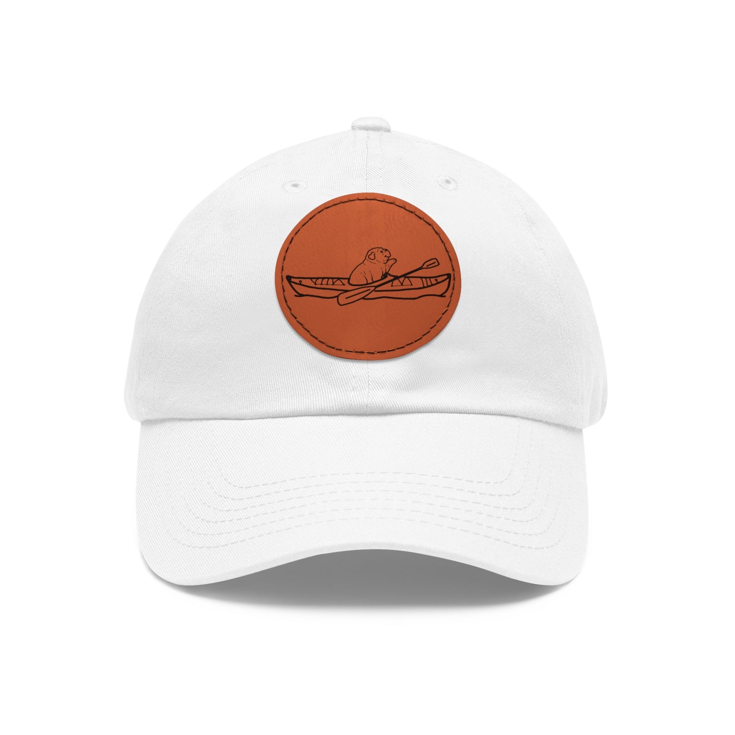 Hat with Leather Patch (Kayak Dog English Bulldog)