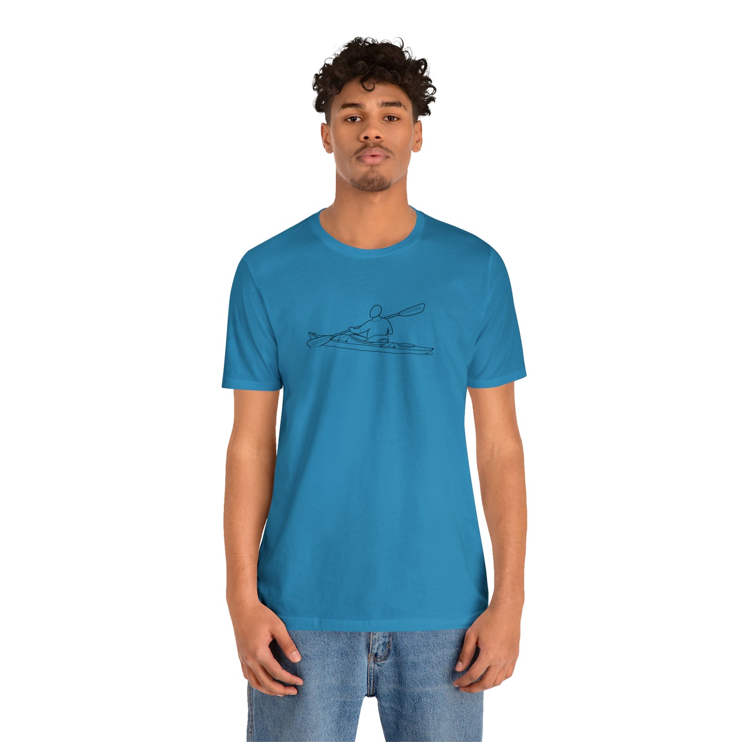 Lac LaBelle, Kayak Front - Unisex Lightweight Short Sleeve Tee