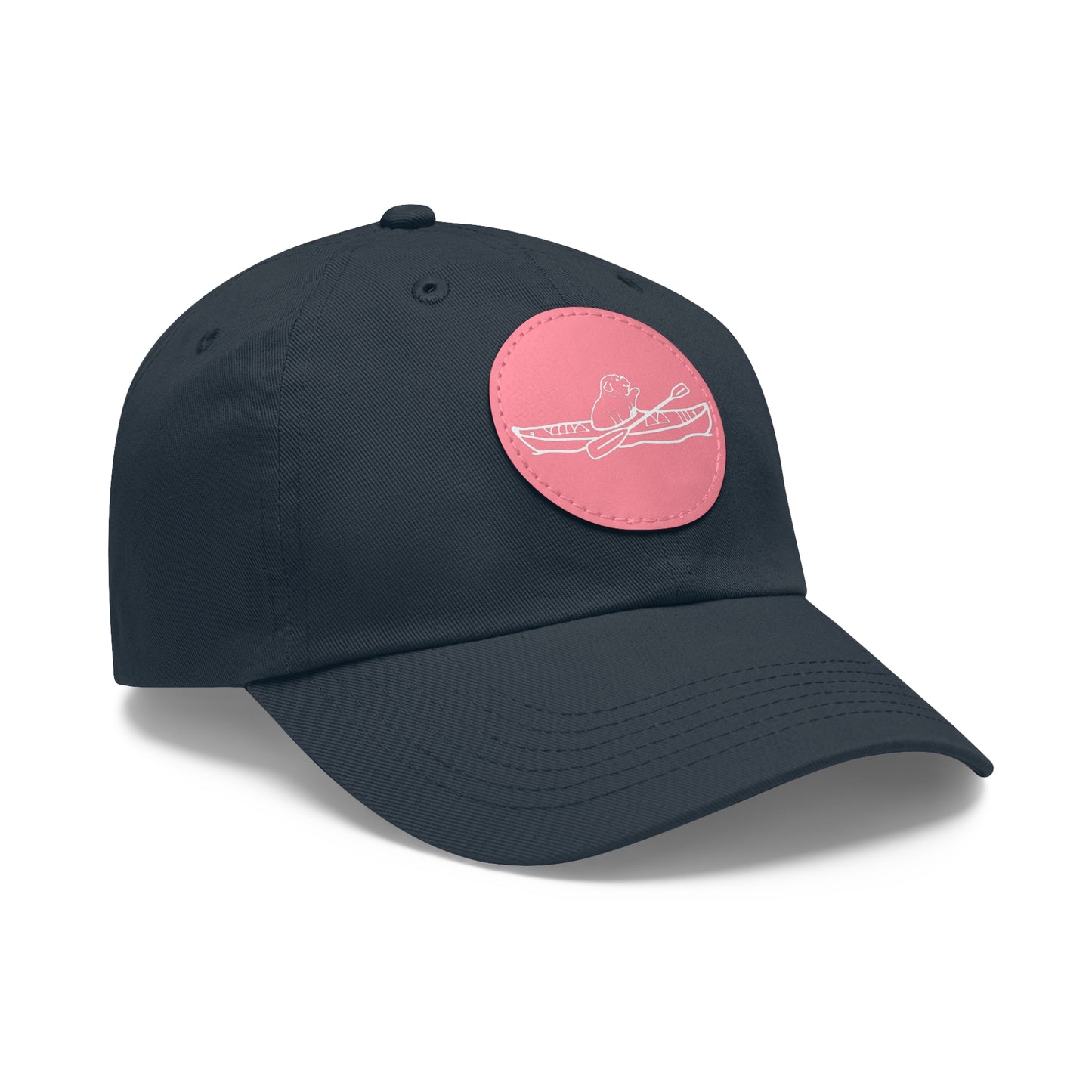 Hat with Leather Patch (Kayak Dog English Bulldog)