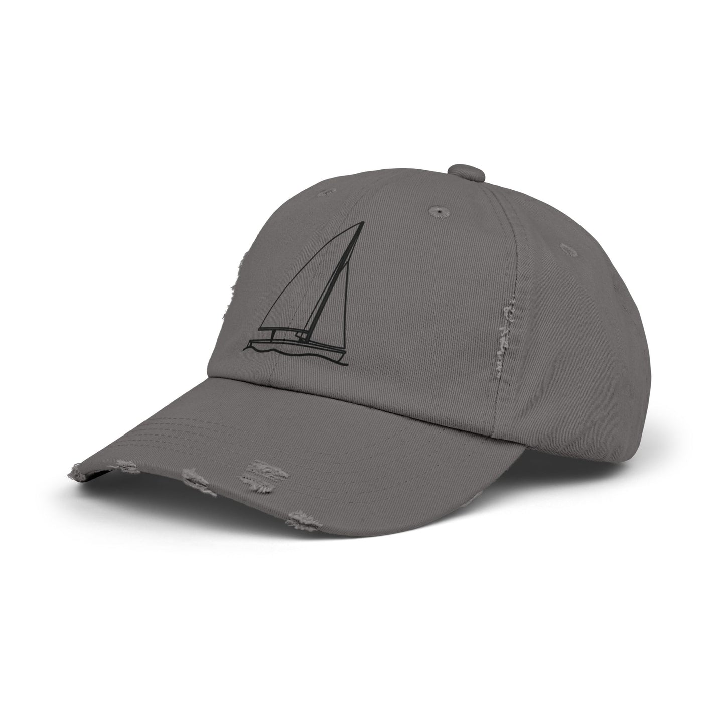 Unisex Distressed Cap (Sailboat 470 Model Type Design)