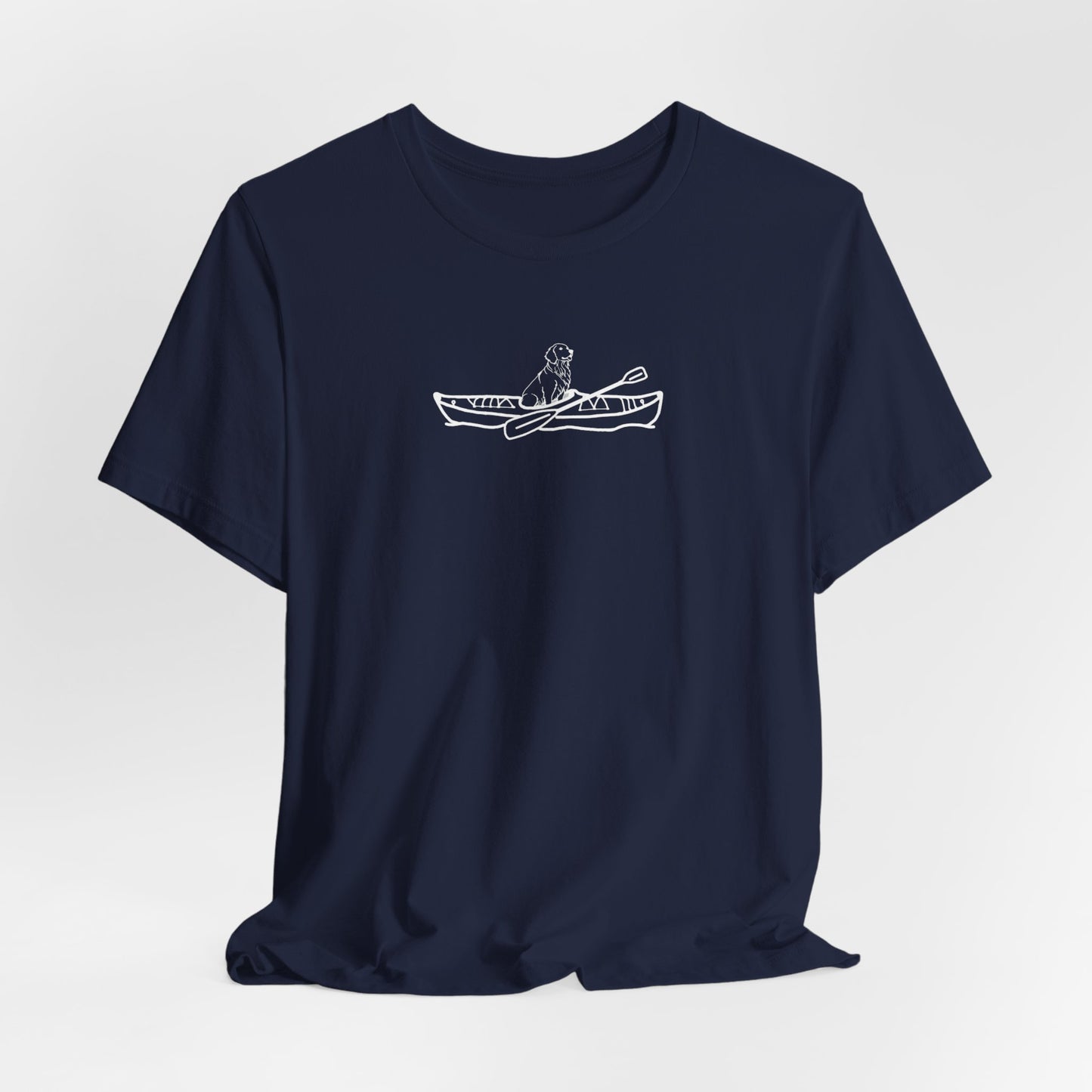 Kayak Dog Golden Retriever Unisex Lightweight Short Sleeve Tee (BC)