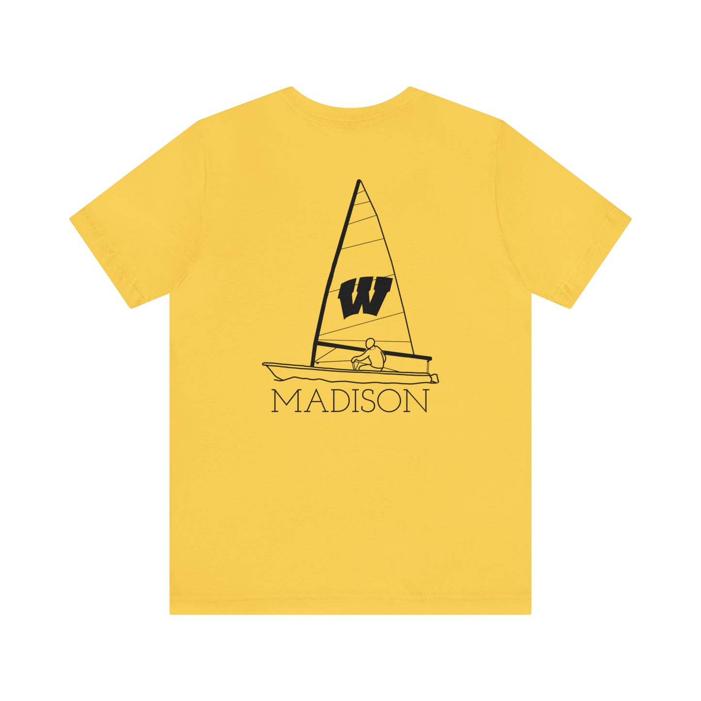 Mendota/Monona , sailboat Badger Logo - Bella & Canvas Short Sleeve