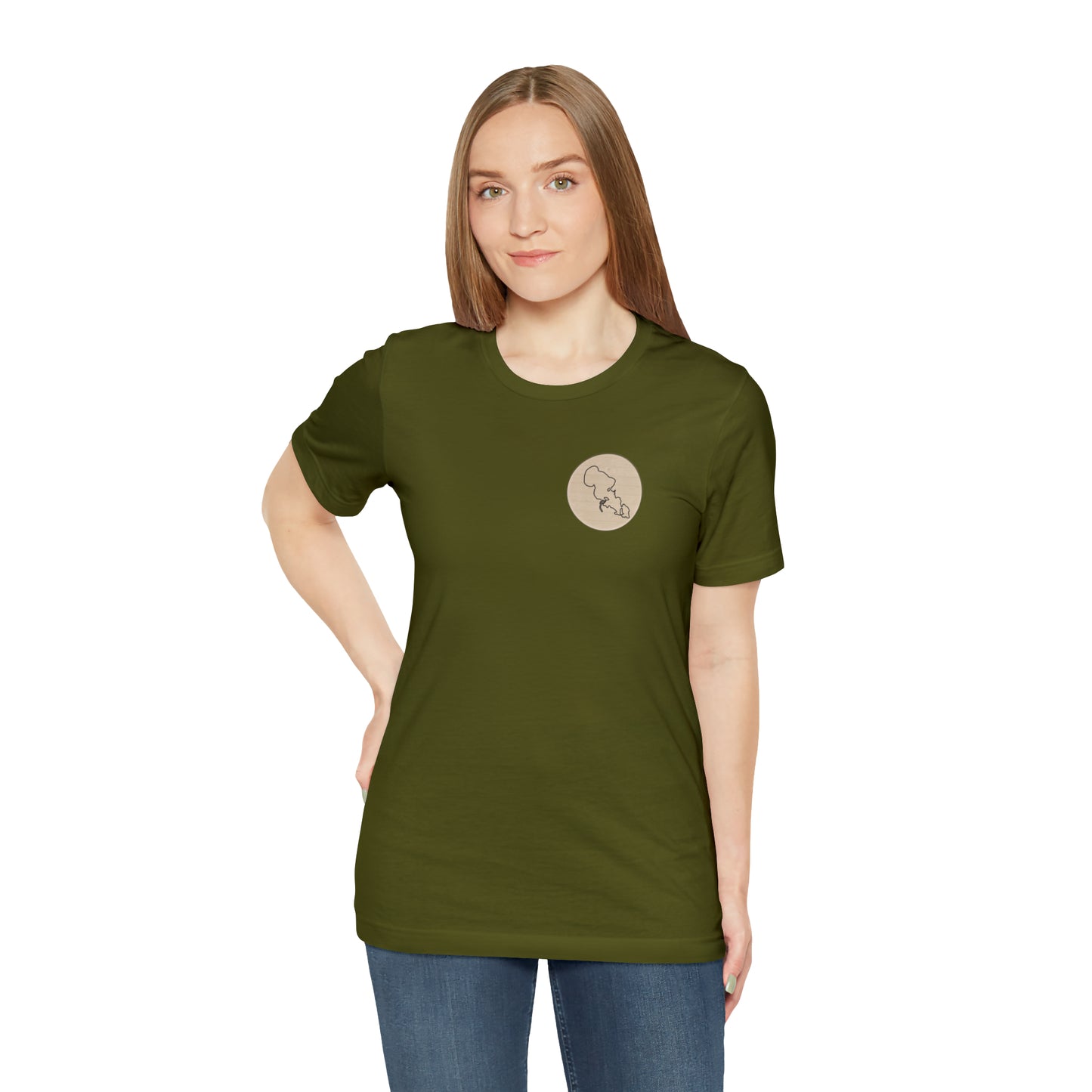 Row Boat Dog Fishing Color - Lac LaBelle Unisex Lightweight Short Sleeve Tee