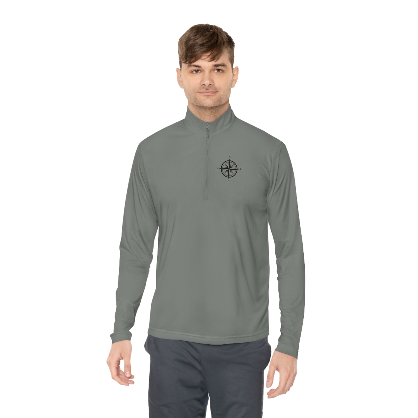 Lake Arbutus Unisex Quarter-Zip - compass rose patch