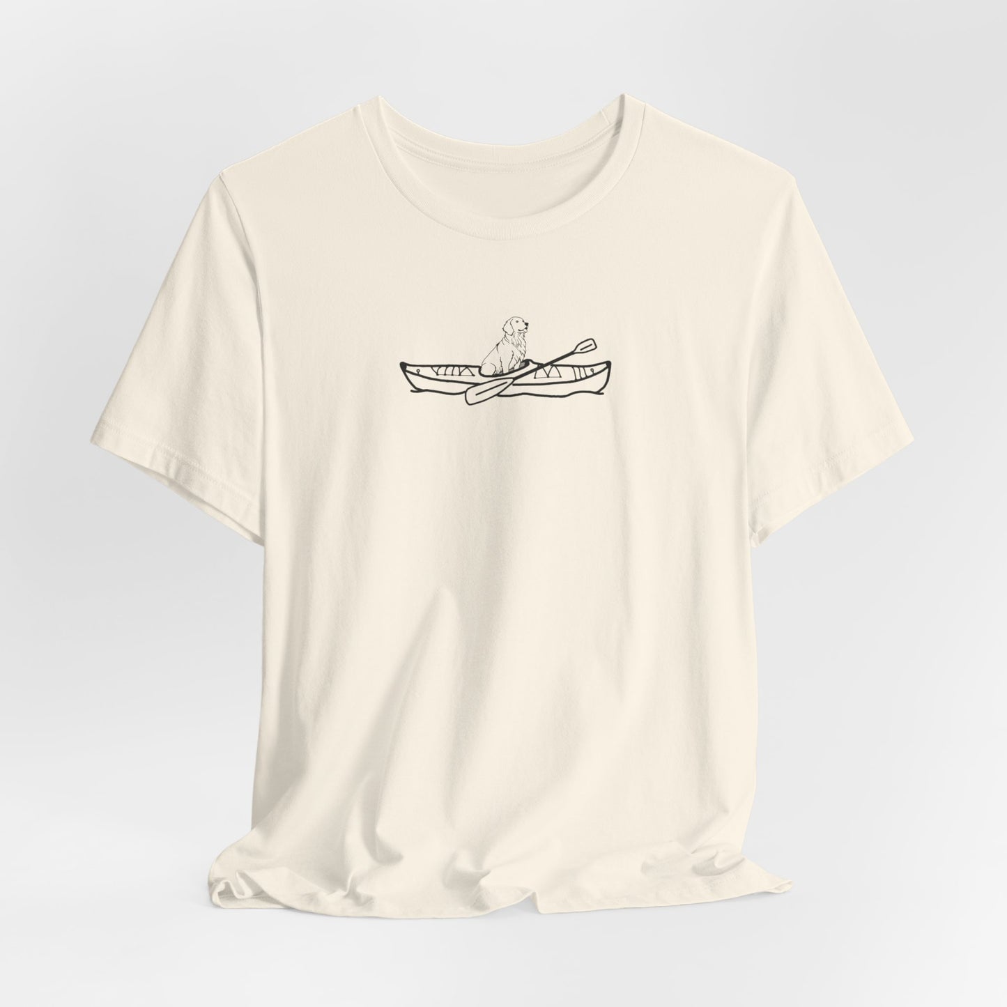 Kayak Dog Golden Retriever Unisex Lightweight Short Sleeve Tee (BC)