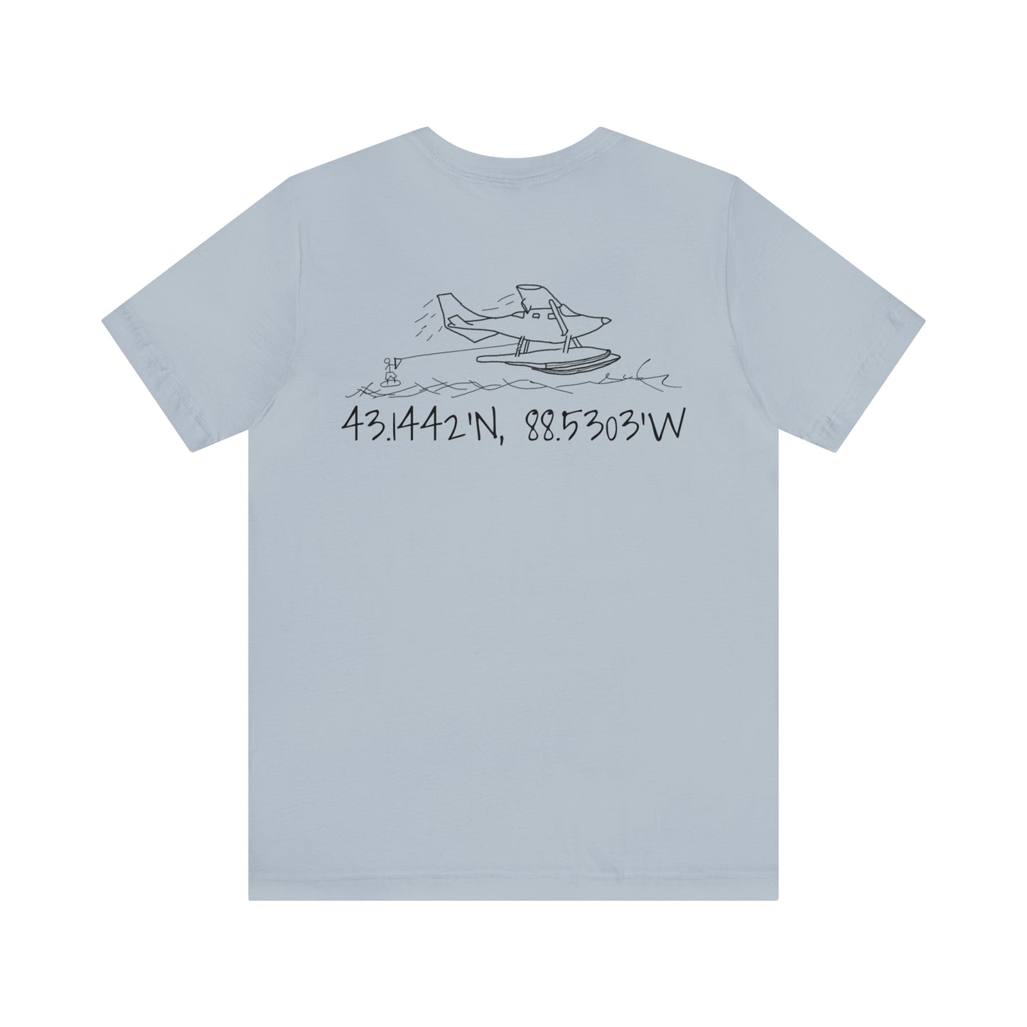 Lac LaBelle, Wakeboard Float Plane - Unisex Lightweight Short Sleeve Tee
