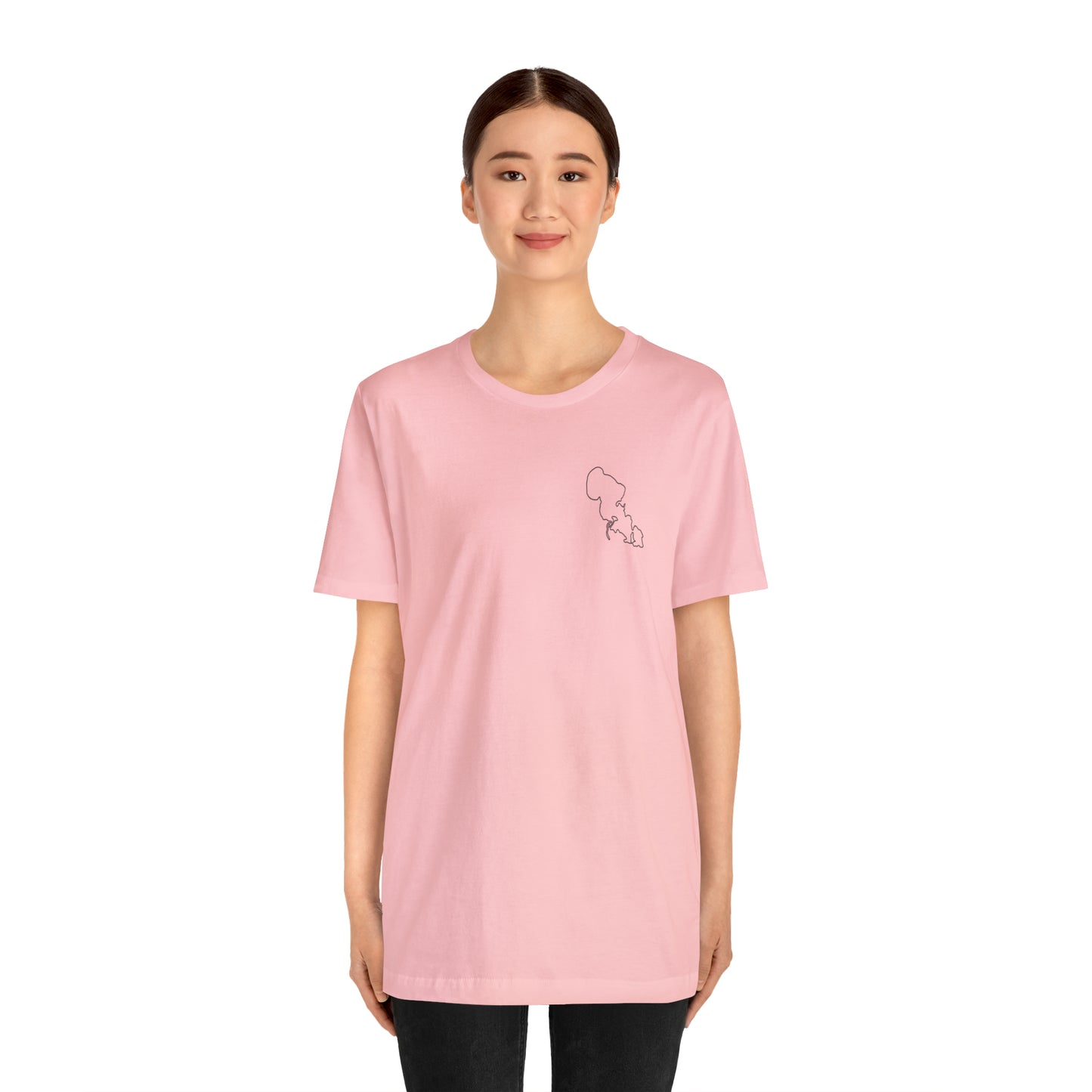 Row Boat Dog Fishing Color - Lac LaBelle Unisex Lightweight Short Sleeve Tee