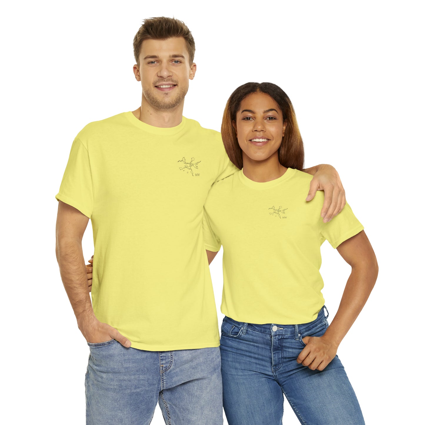 Manitowish Waters Fishing Off Dock - Unisex Heavyweight Short Sleeve Tee
