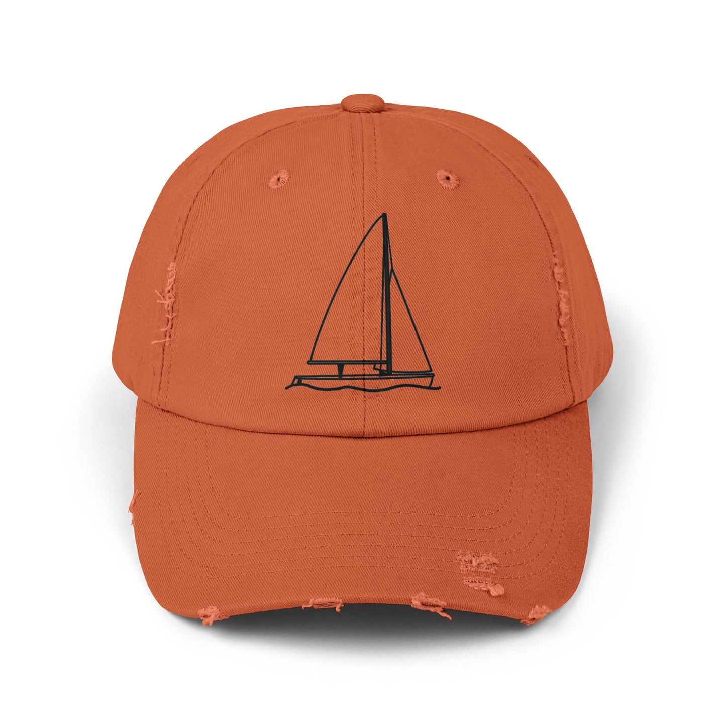 Unisex Distressed Cap (Sailboat 470 Model Type Design)