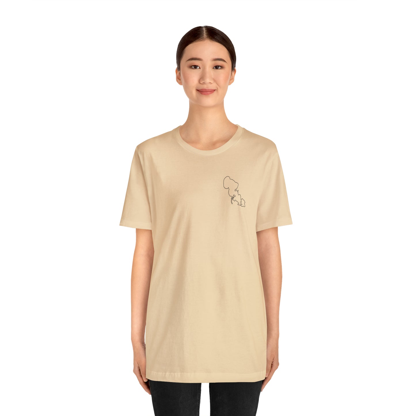 Row Boat Dog Fishing Color - Lac LaBelle Unisex Lightweight Short Sleeve Tee