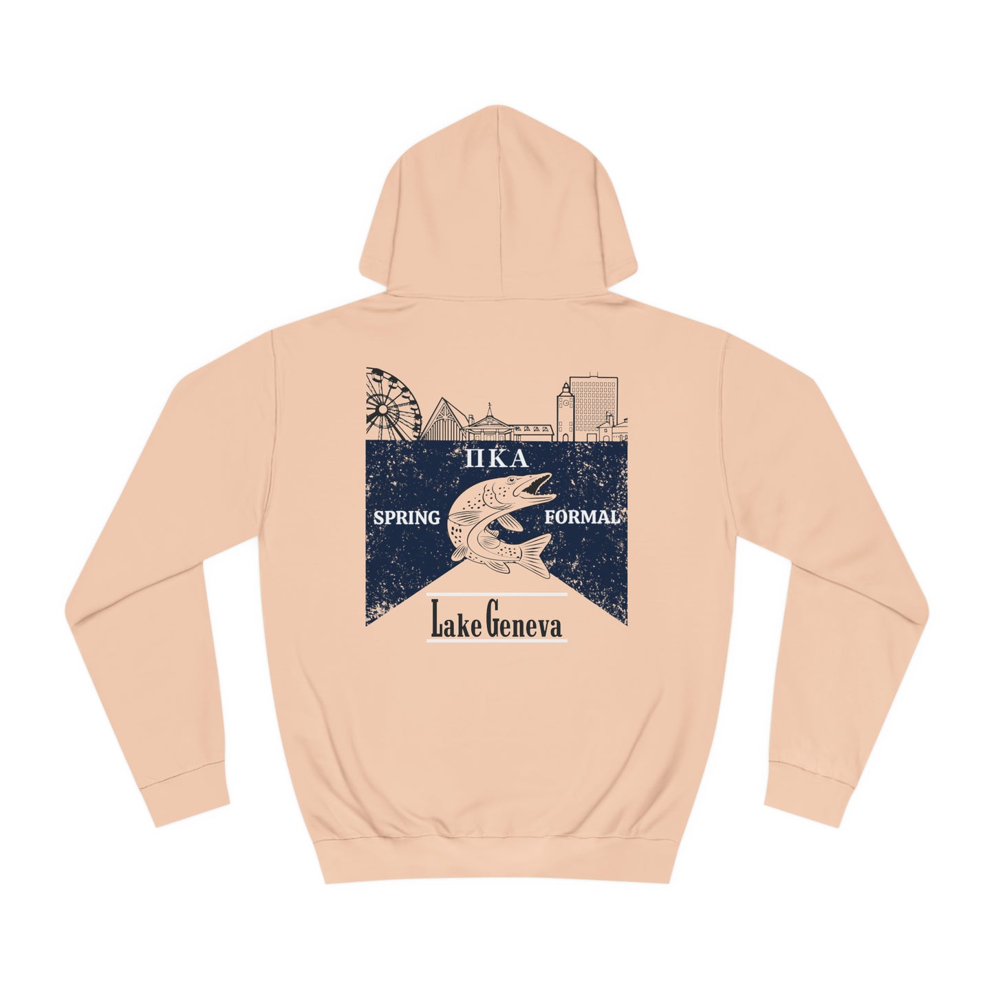 Pike Final Mockup Navy Unisex Hoodie Medium Weight (brown and navy yellow)