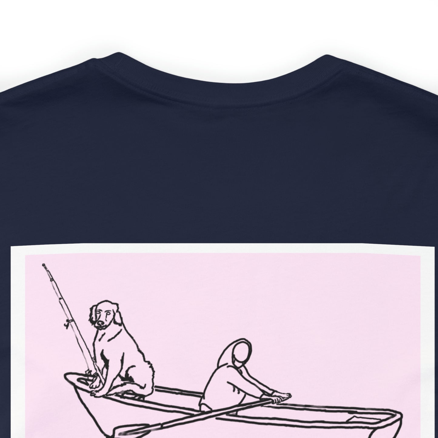 Row Boat Dog Fishing Color - Lac LaBelle Unisex Lightweight Short Sleeve Tee