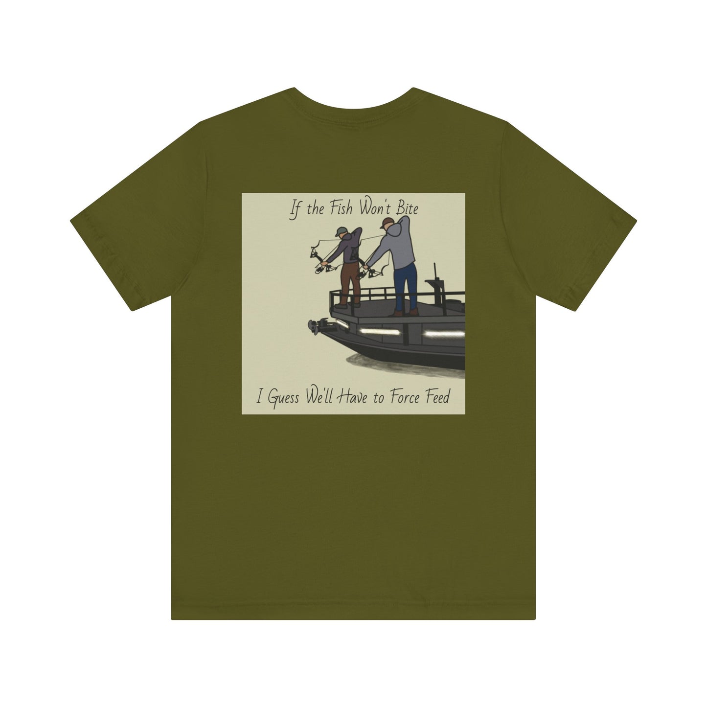 Bow fishing and Okauchee Lake Model - Unisex Lightweight Short Sleeve Tee