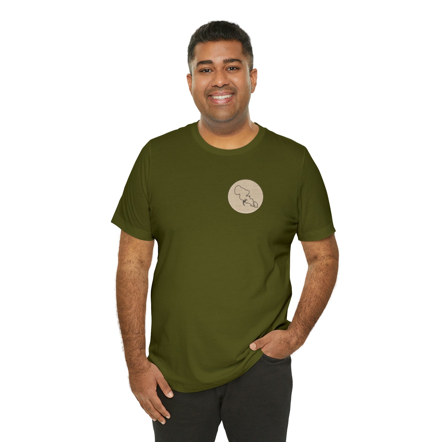Row Boat Dog Fishing Color - Lac LaBelle Unisex Lightweight Short Sleeve Tee