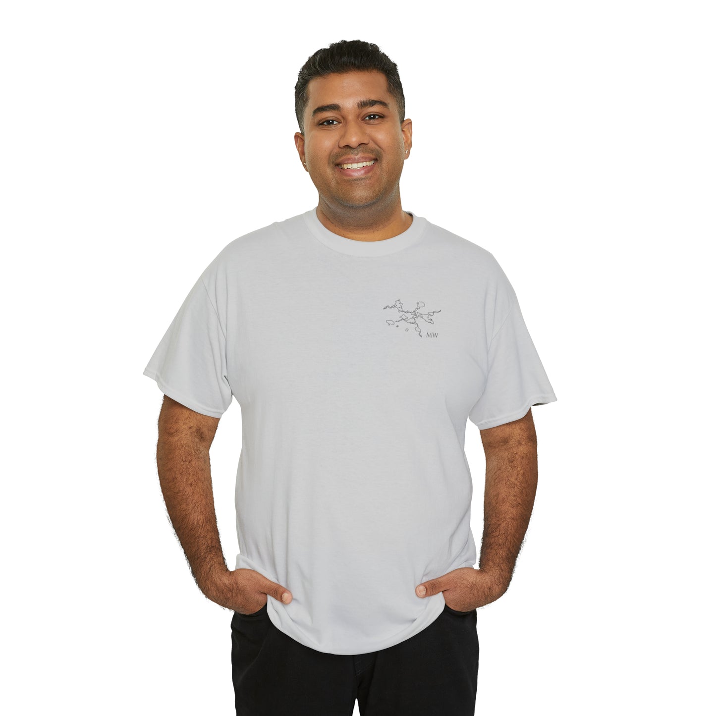 Manitowish Waters Fishing Off Dock - Unisex Heavyweight Short Sleeve Tee