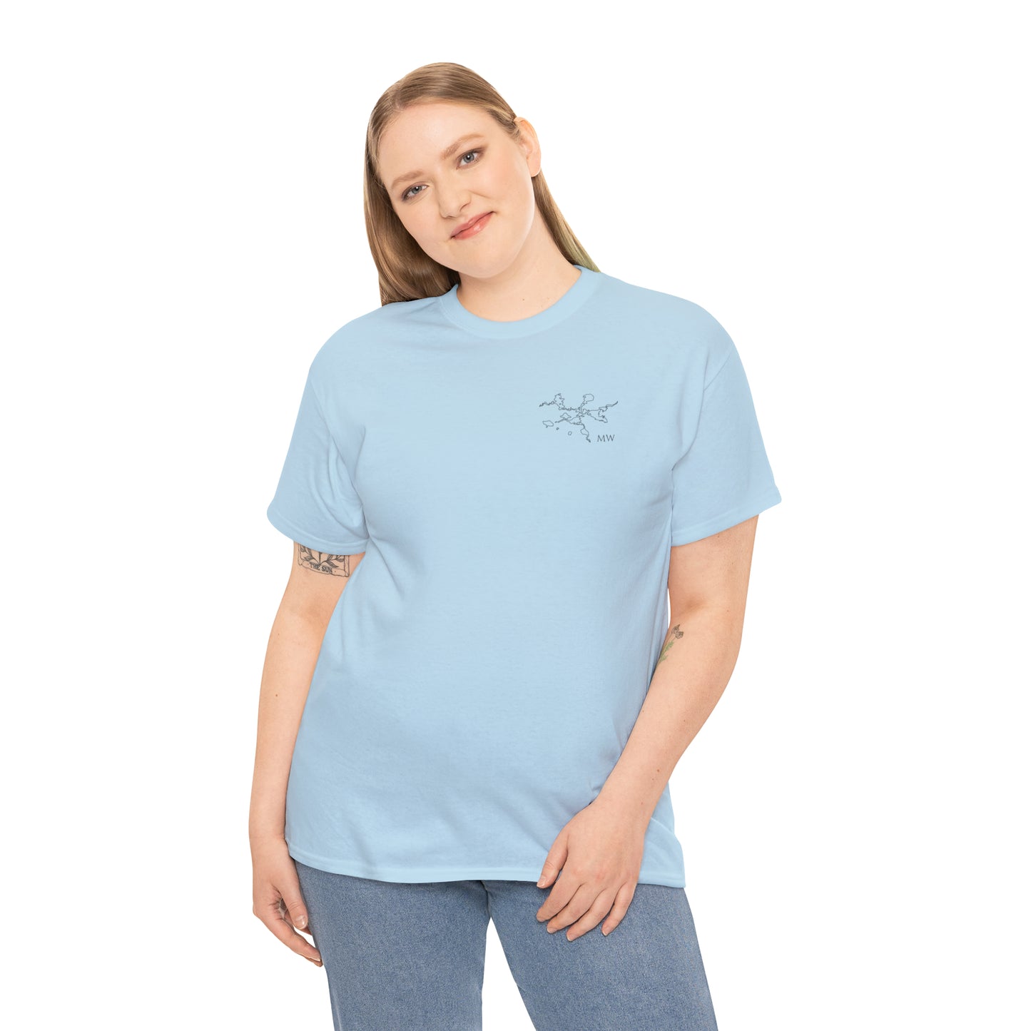 Manitowish Waters Fishing Off Dock - Unisex Heavyweight Short Sleeve Tee