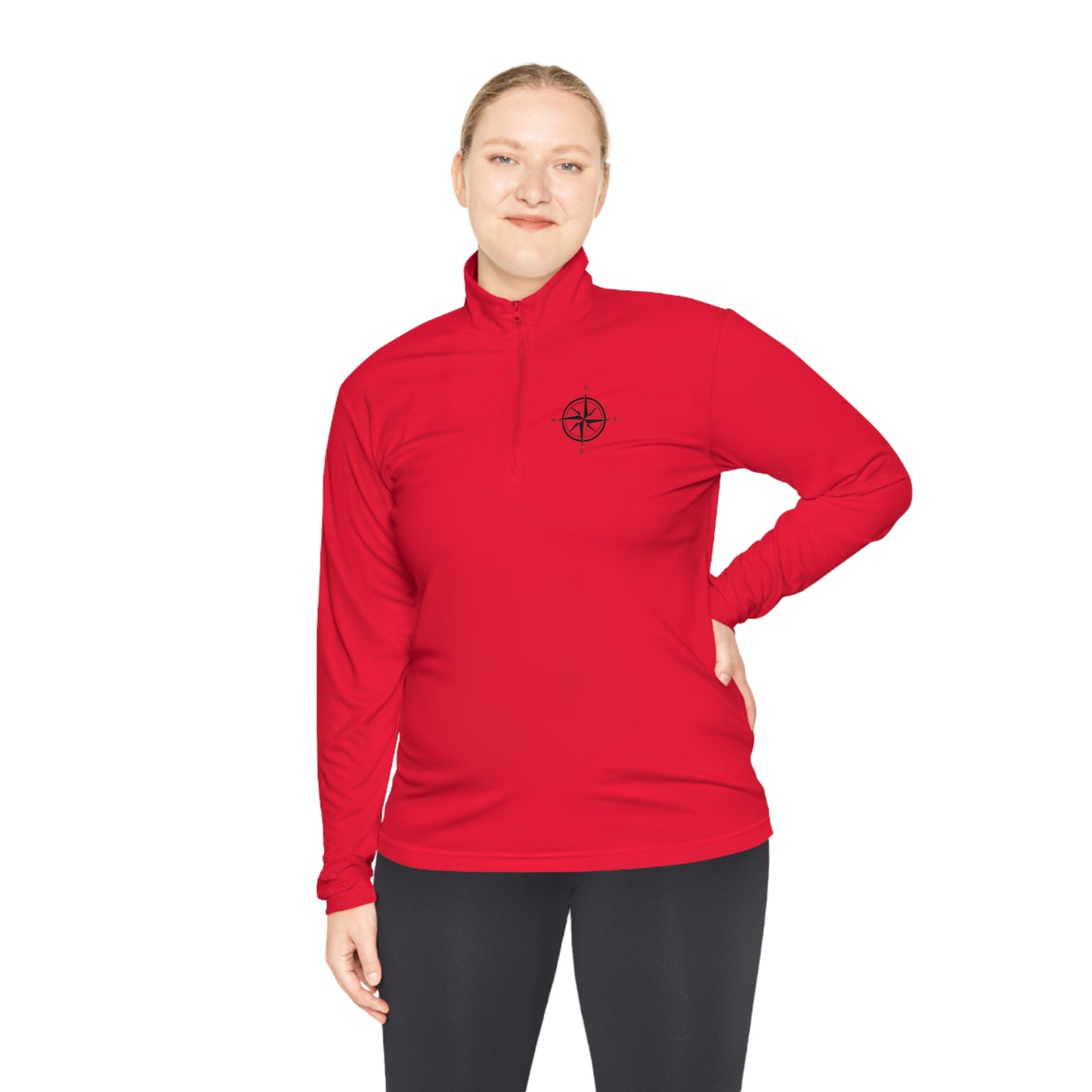 Lake Arbutus Unisex Quarter-Zip - compass rose patch