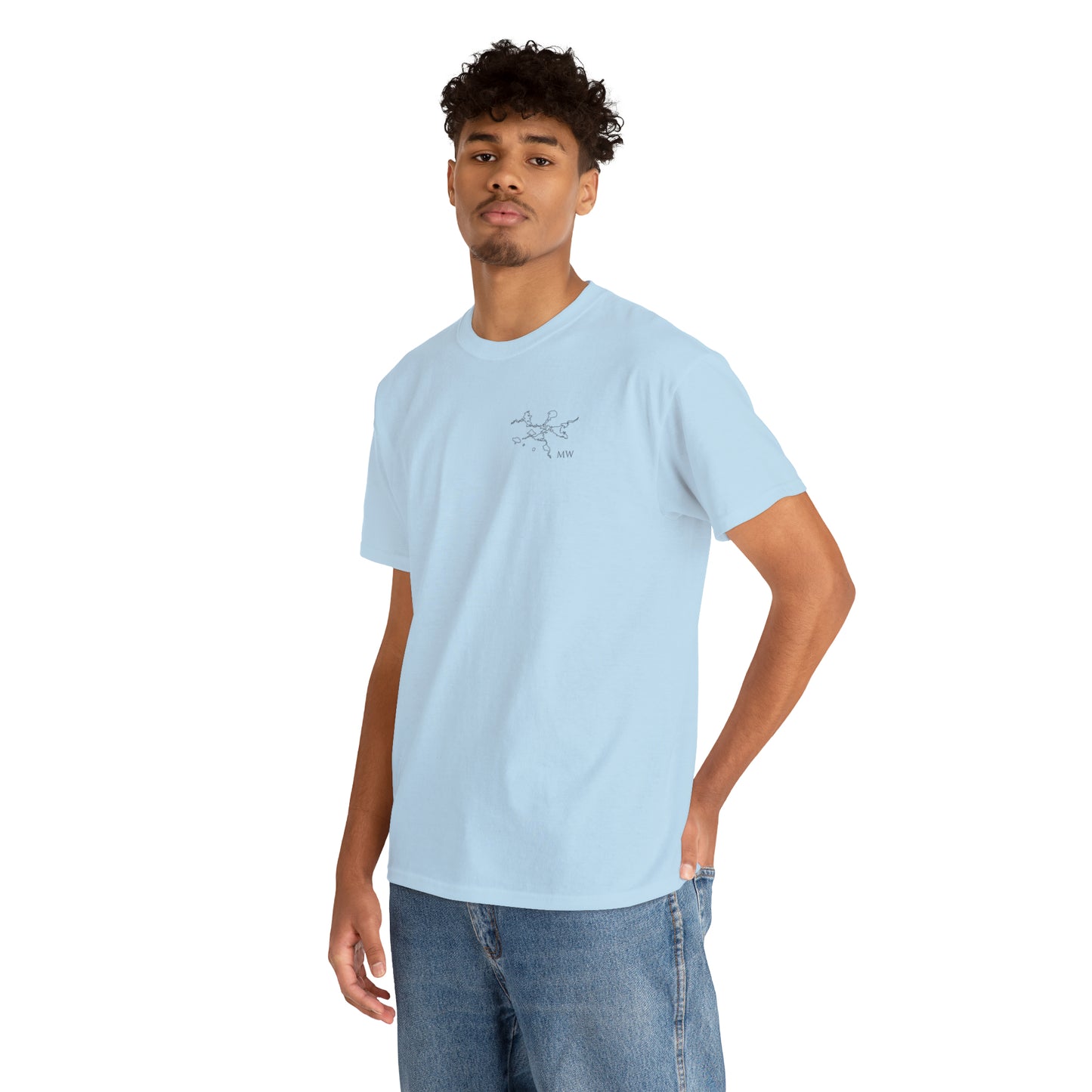 Manitowish Waters Fishing Off Dock - Unisex Heavyweight Short Sleeve Tee