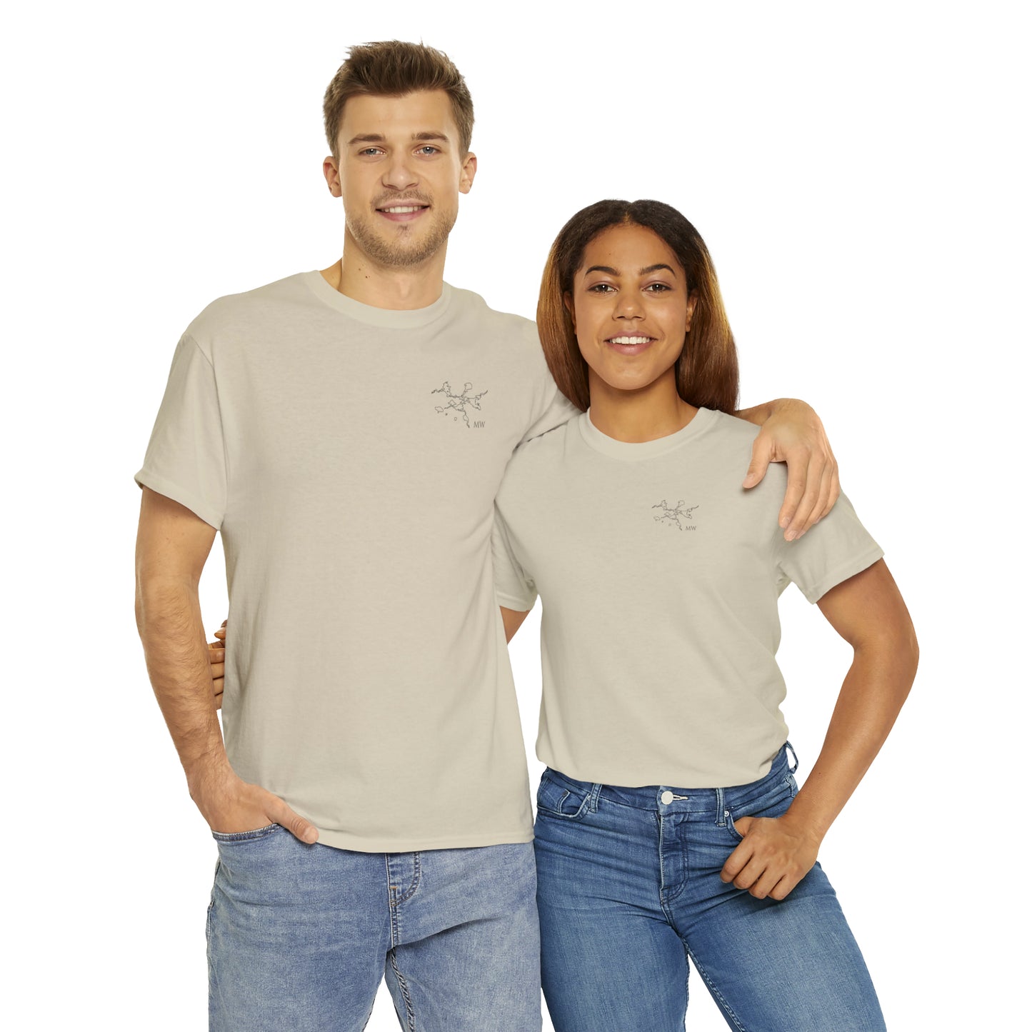 Manitowish Waters Fishing Off Dock - Unisex Heavyweight Short Sleeve Tee