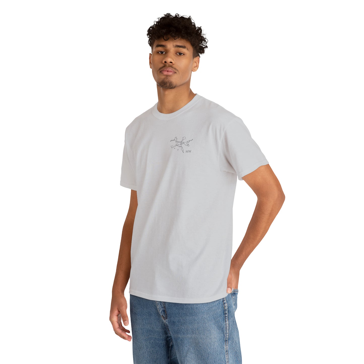 Manitowish Waters Fishing Off Dock - Unisex Heavyweight Short Sleeve Tee