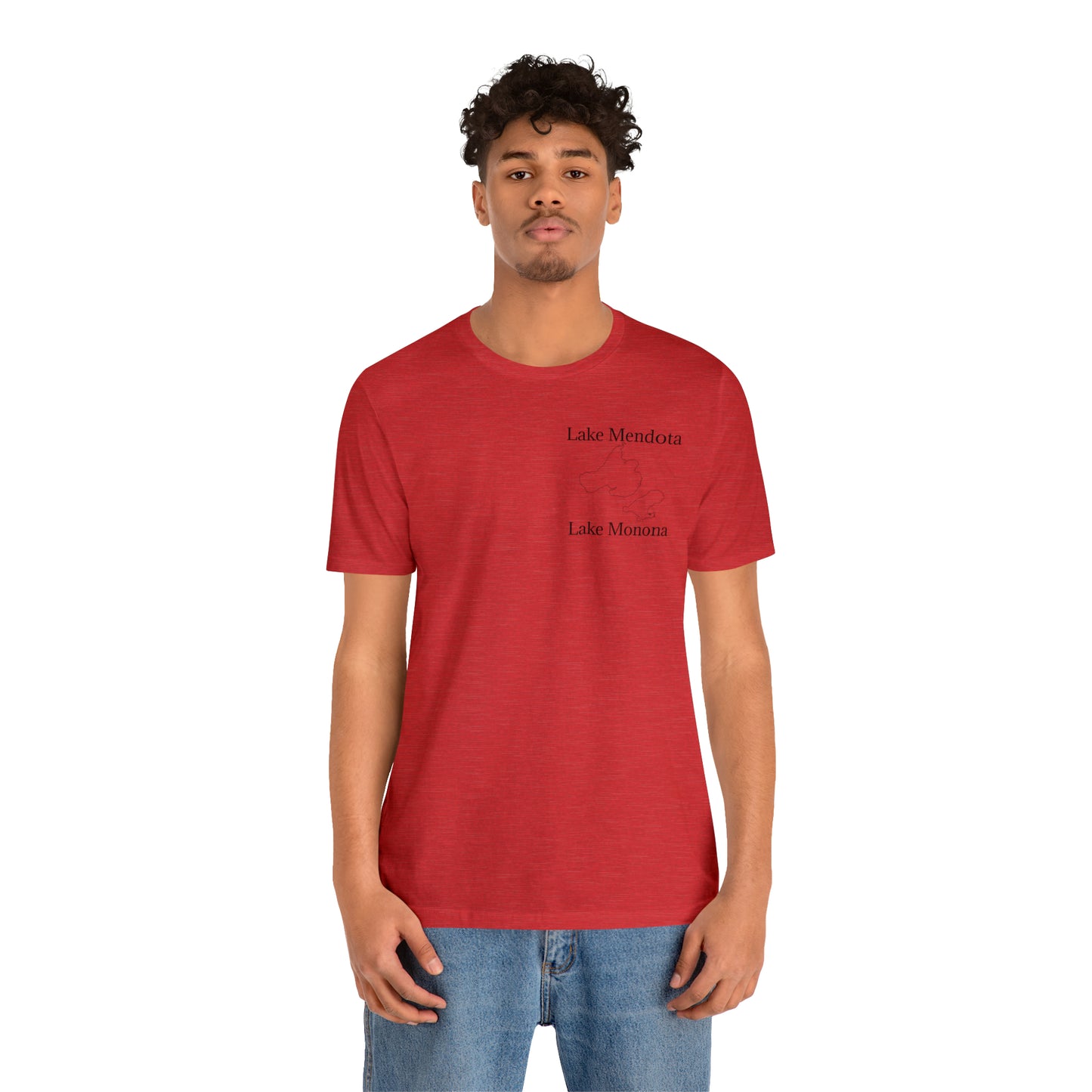 Mendota/Monona , sailboat Badger Logo - Bella & Canvas Short Sleeve