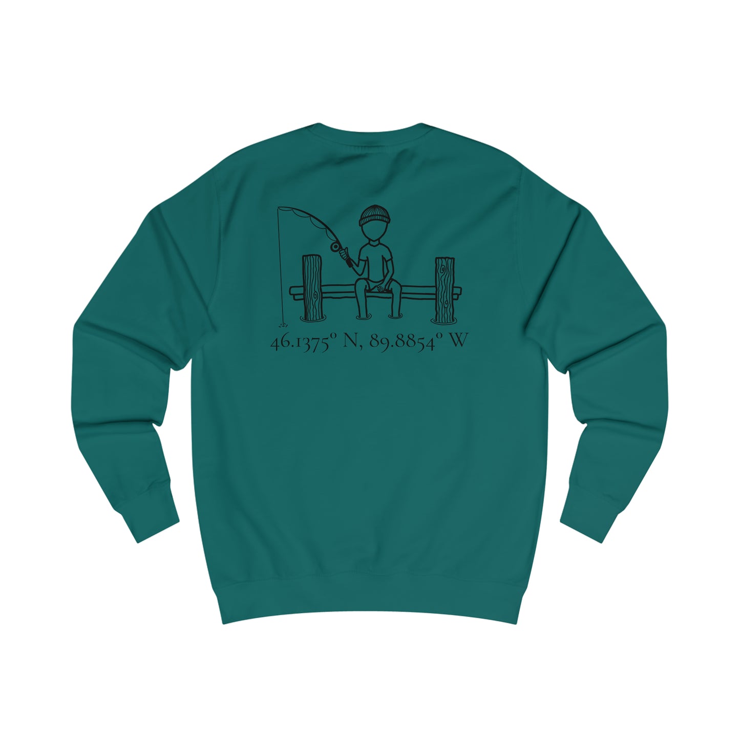Manitowish Waters Fishing Off Dock - Men's Crewneck