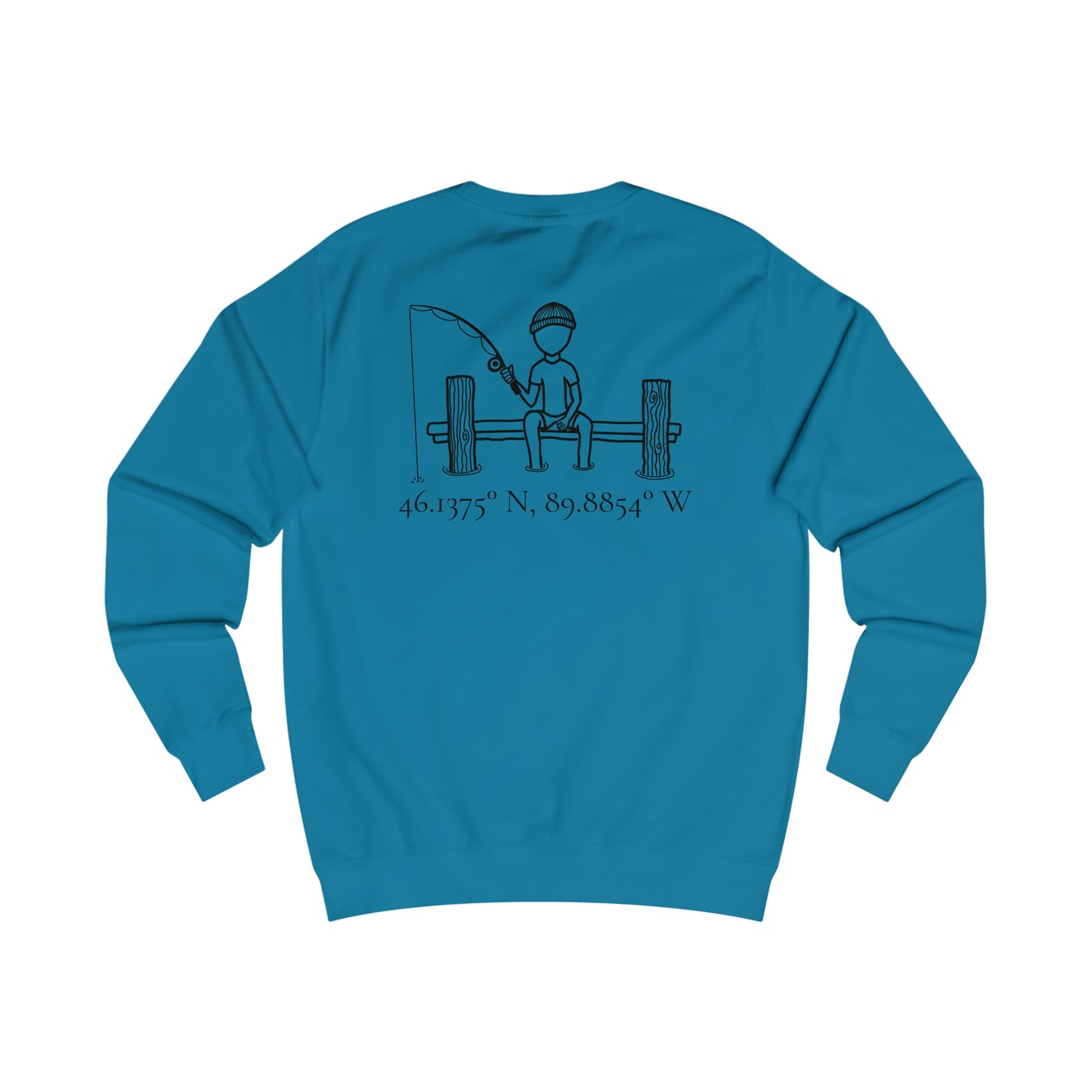 Manitowish Waters Fishing Off Dock - Men's Crewneck