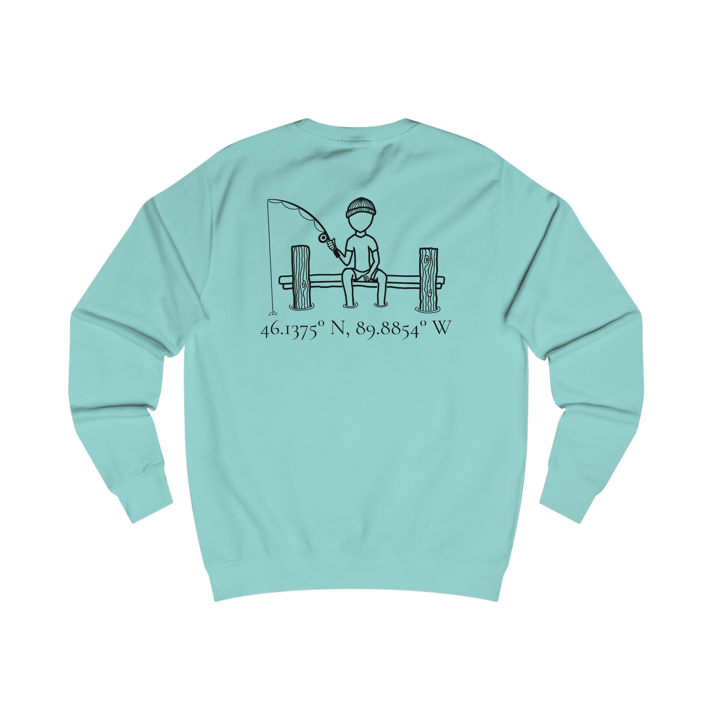 Manitowish Waters Fishing Off Dock - Men's Crewneck