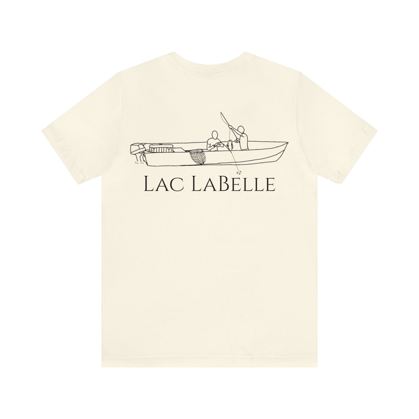 Lac LaBelle, 2 Guys Fishing - Unisex Lightweight Short Sleeve Tee