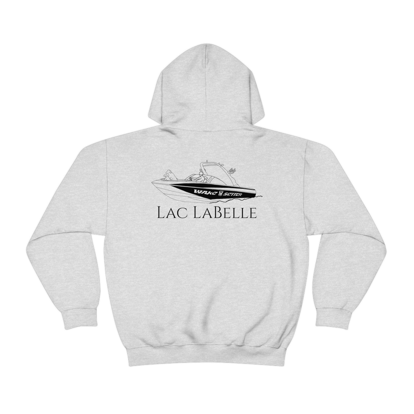 Surf Sketch Patch, Malibu Wakesetter - Lac LaBelle Unisex Heavyweight Hooded Sweatshirt